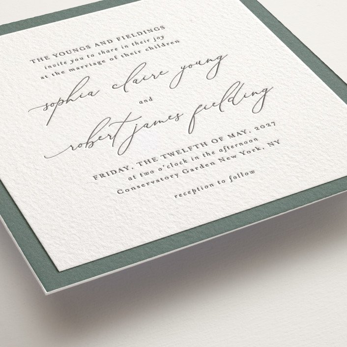 Fondness Letterpress Wedding Invitation