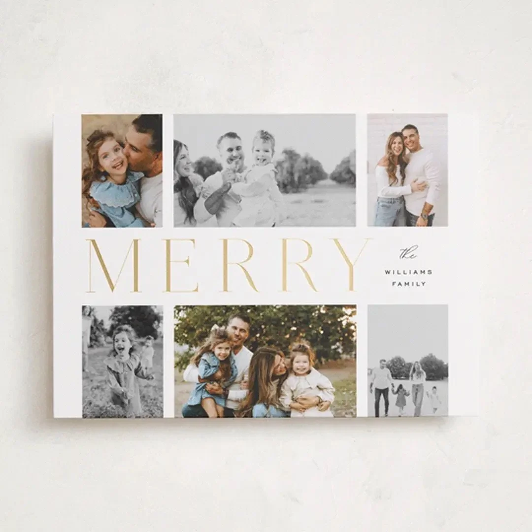 Gilded Lettering Foil Pressed Holiday Card