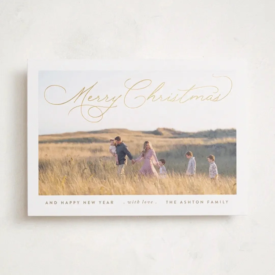 Softly Merry Foil Pressed Holiday Card