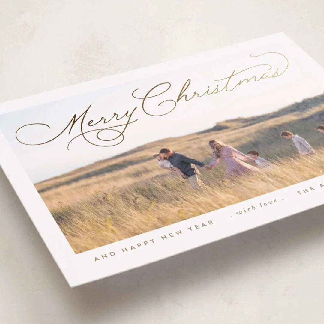 Softly Merry Foil Pressed Holiday Card