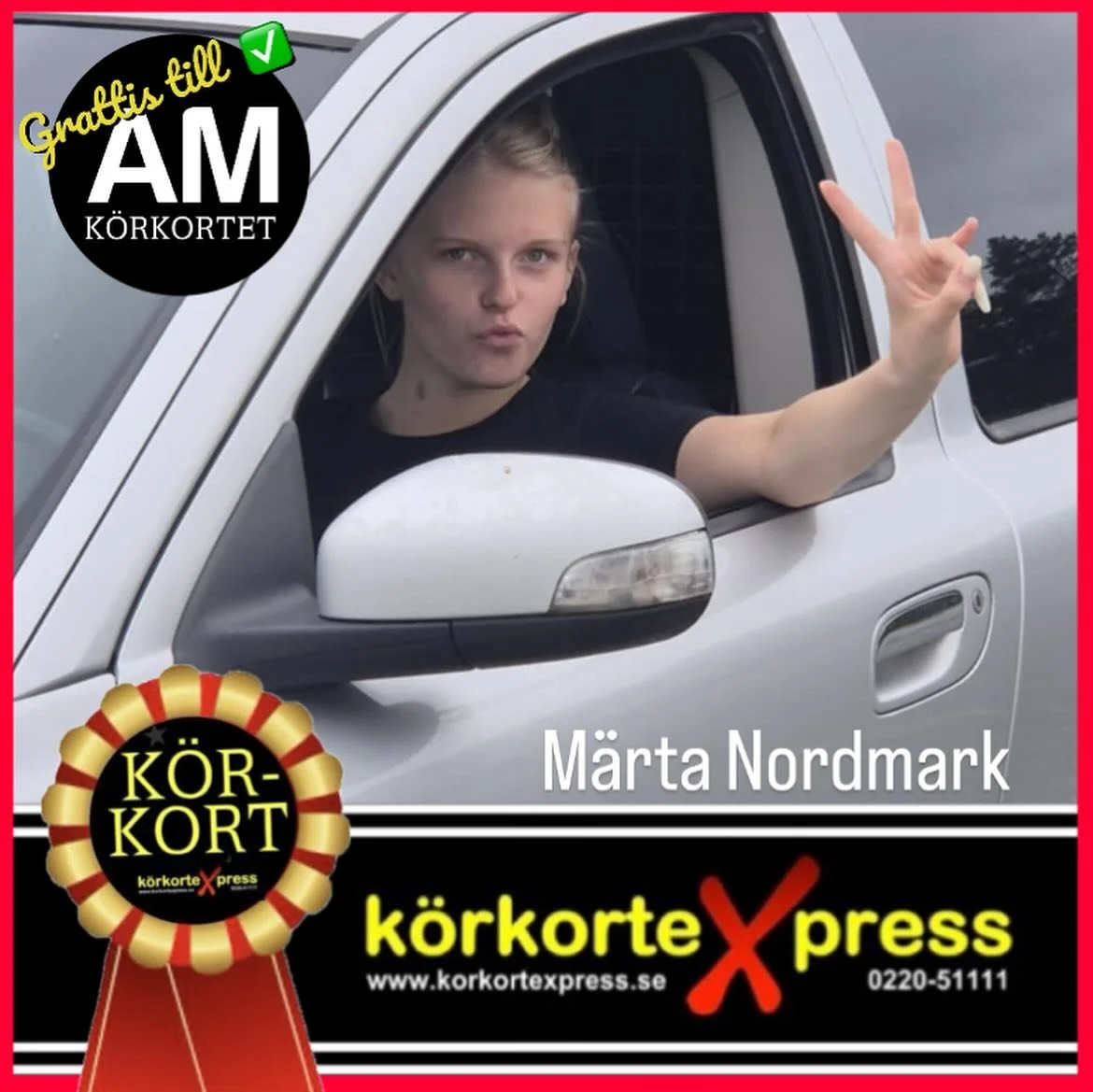 ✅ Grattis Märta!
Då rullar ett nytt körkort ut på Hallstas gator, så välförtjänt och roligt! Ha en underbar sommar och hoppas du har mycket nytta av ditt körkort 👍 (och tack för roligt häng o
