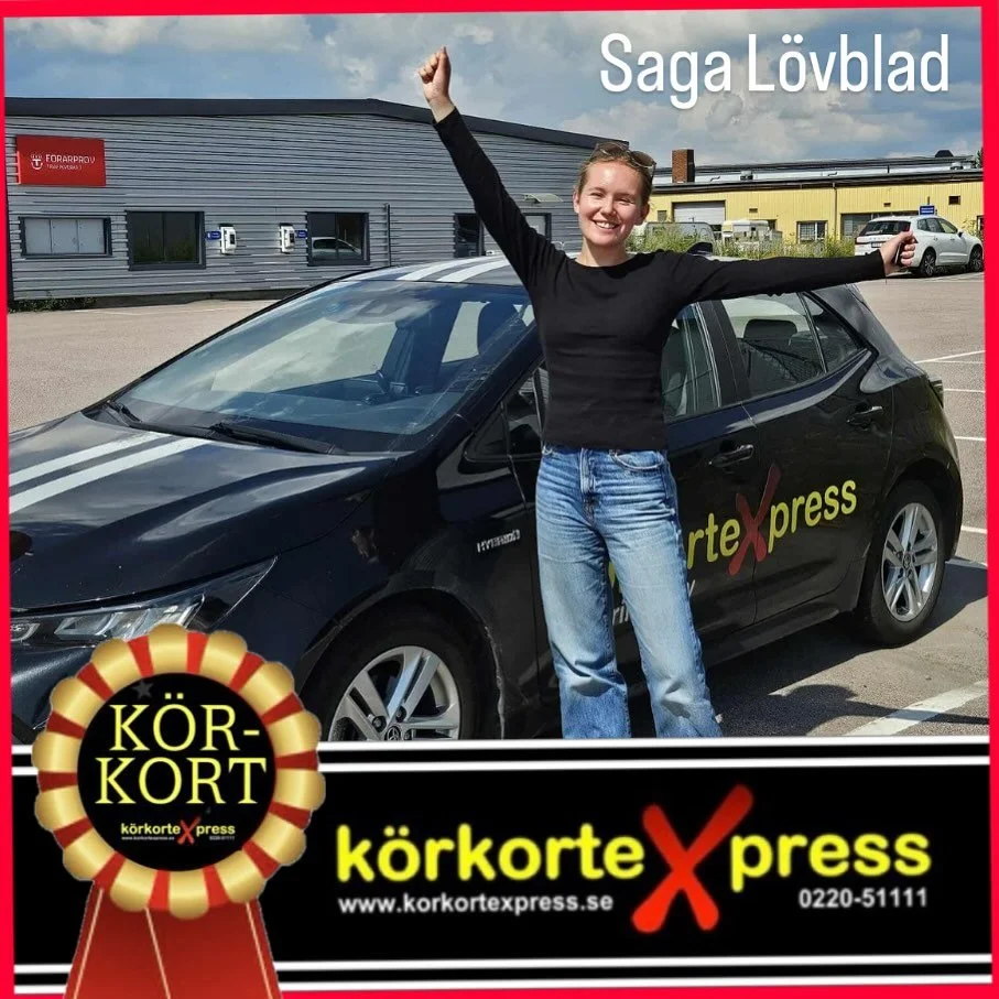 ✅ Grattis Saga!
Det blev ett körkort redan i tisdags på en av sommarens härligaste dagar! Önskar dig en fin sommar och att du har mycket glädje och nytrast ditt körkort. Njut! ☀️☀️☀️
 ✅ Grattis till körkortet!
Minst