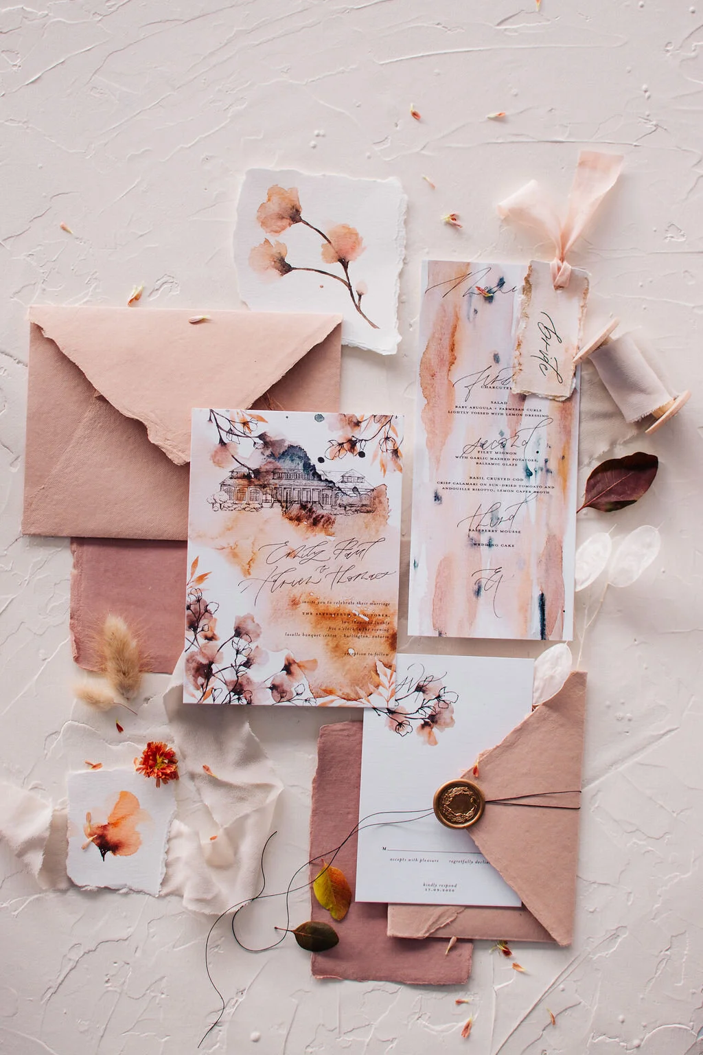 Custom Invitation Design Wild Watercolor Art Wedding Invitations And Stationery Paper Bec Design Co