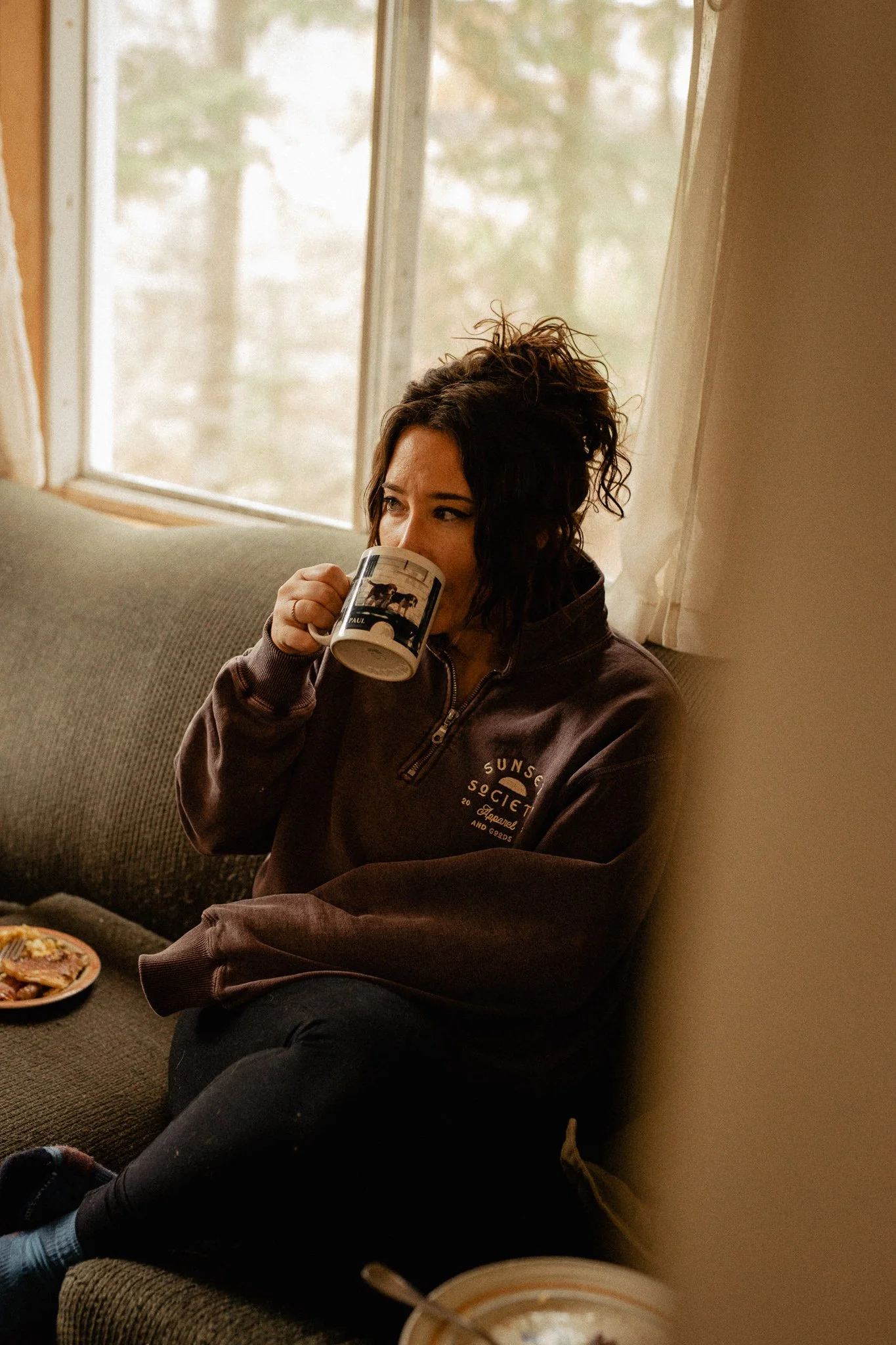 Sunset Society 1/4 Zip Sweatshirt - Back Before Dusk