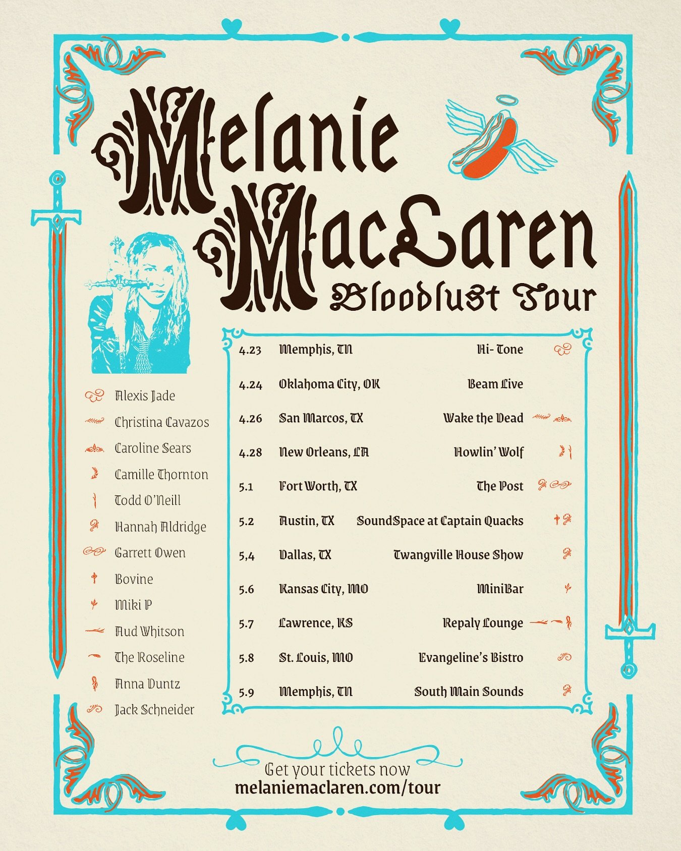 A quest is afoot 🧝🏻&zwj;♀️🎠🪨🗡️✨🕊️ TOUR STARTS NEXT WEEK !! 🪽 tickets on website (in bio) 🐉 support and co-heads added 🧚🏼 see you on the road !! 🛣️ how many more short sentences do I need in this caption !?? 🦢
🧙🏻&zwj;♂️ poster by @joedan
