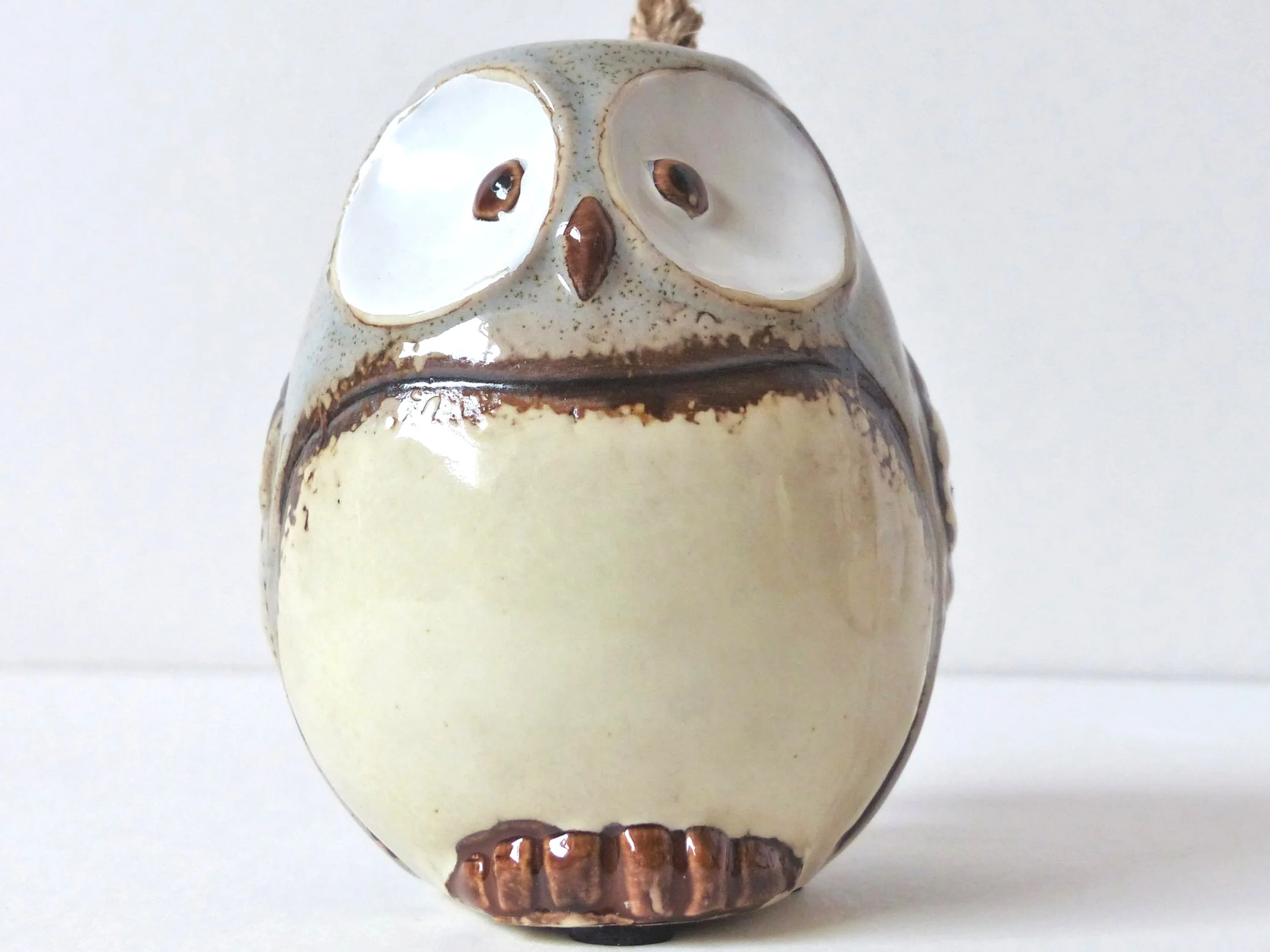 Village Pottery Round Owl Planter