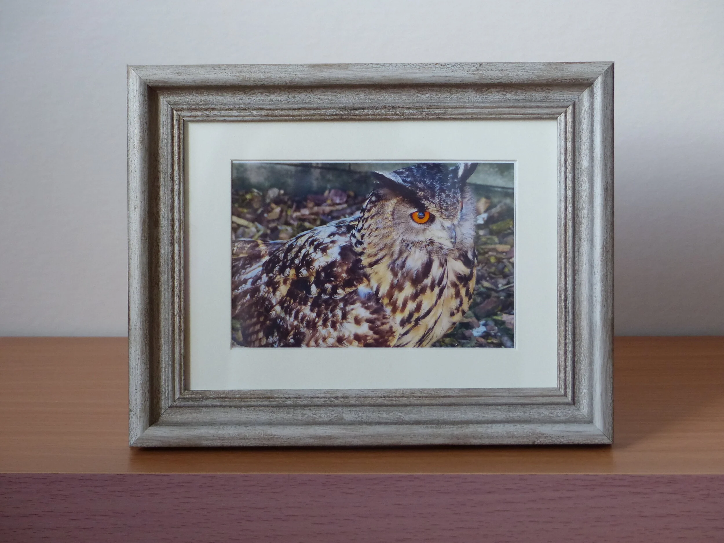 Antique-Look Light Wood Effect Frame (8x6'' With Mount)