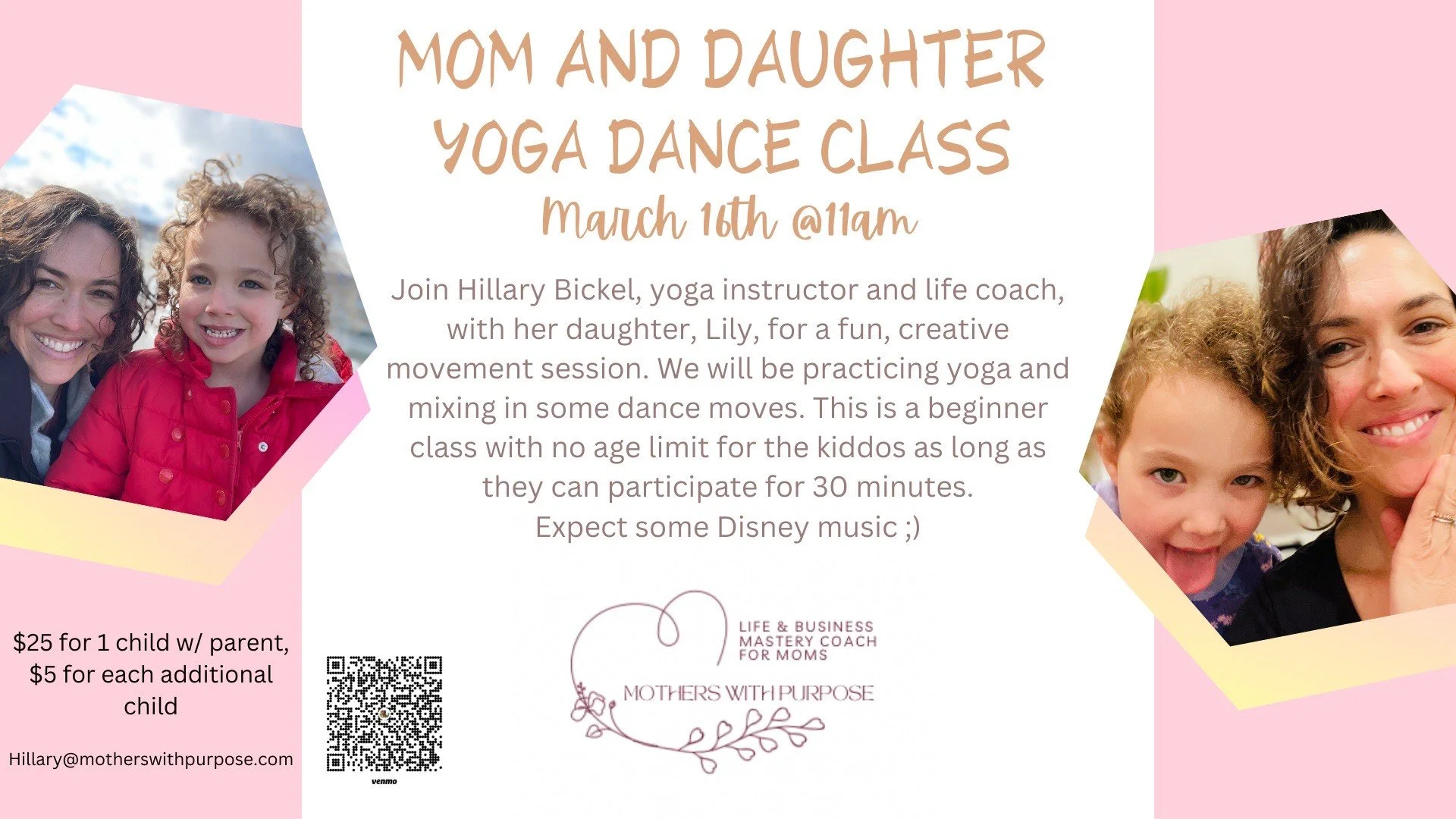 Mom and Daughter Yoga Dance Class- Join us on 3.16.24!