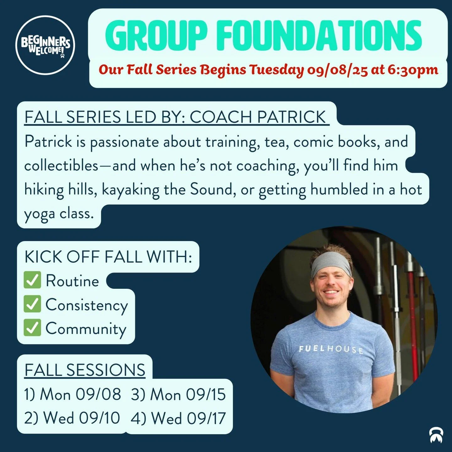 📣 LAST CHANCE: FALL FOUNDATIONS 📣

There's still time to register and start tonight at 6:30pm! 

Our Group Foundations is only offered 4x per year&mdash;don&rsquo;t miss your chance to start strong this Fall with the most cost-effective way to join