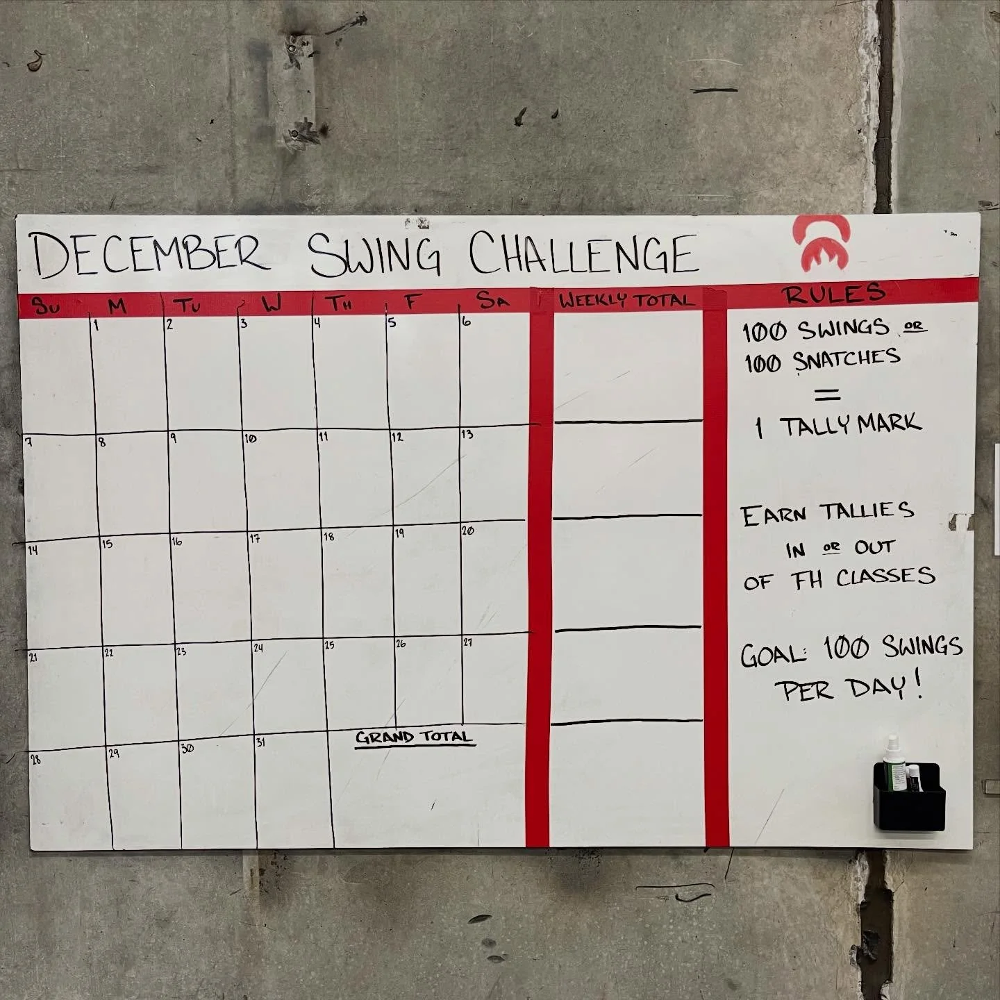 Members! Join us for our 2nd annual swing challenge all December long! 
It&rsquo;s really quite simple&hellip;
Complete 100 swings in a day and add your tally to the calendar ✅ 
We smashed our goal last year so let&rsquo;s see what we can do this yea
