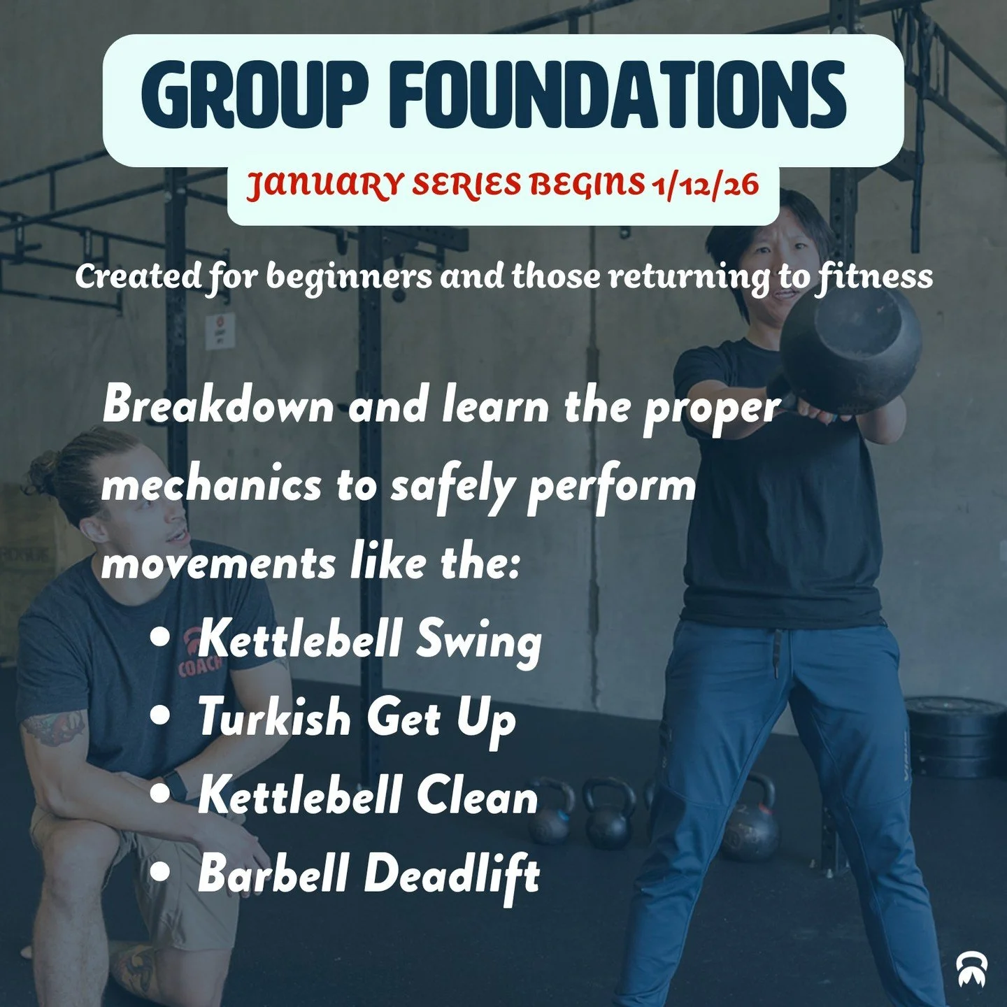 📣 JANUARY GROUP FOUNDATIONS AT FUELHOUSE 📣

🥇This is our FIRST Group Foundations being offered in 2026! 
👀 We have two groups offered in January: 8am and 6:30pm 
💸 This is the most cost effective way to get started with us and spots are limited.