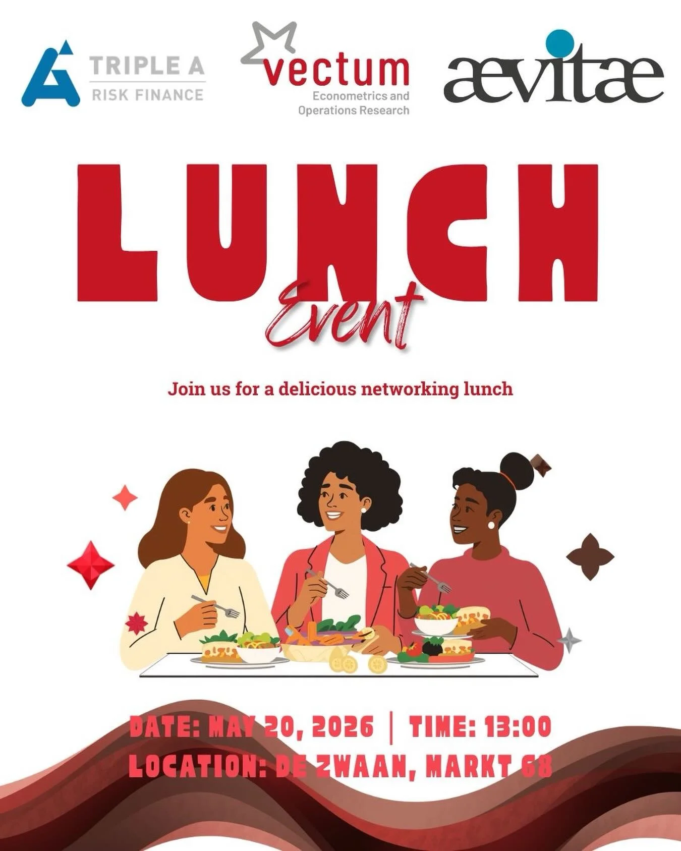 🍽️ Lunch with Triple A Risk Finance &amp; Aevitae

Interested in risk management, finance, or insurance? Join us for an informal lunch with professionals from Triple A Risk Finance and Aevitae and get direct insights into working in the field.

📅 D