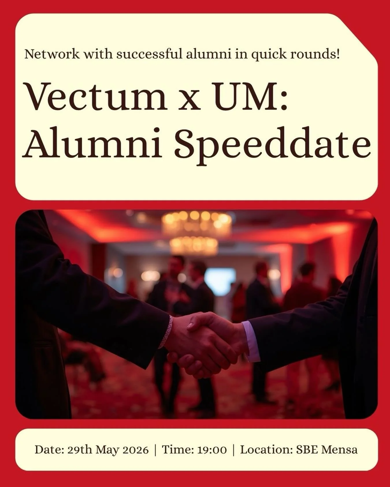 🎓 Alumni Speeddate Event

‼️Alumni who would still like to join can send us an email to secretary@scope-vectum.nl. 

Curious about what comes after your studies? Join us for an evening where you can meet Vectum alumni, hear about their experiences, 