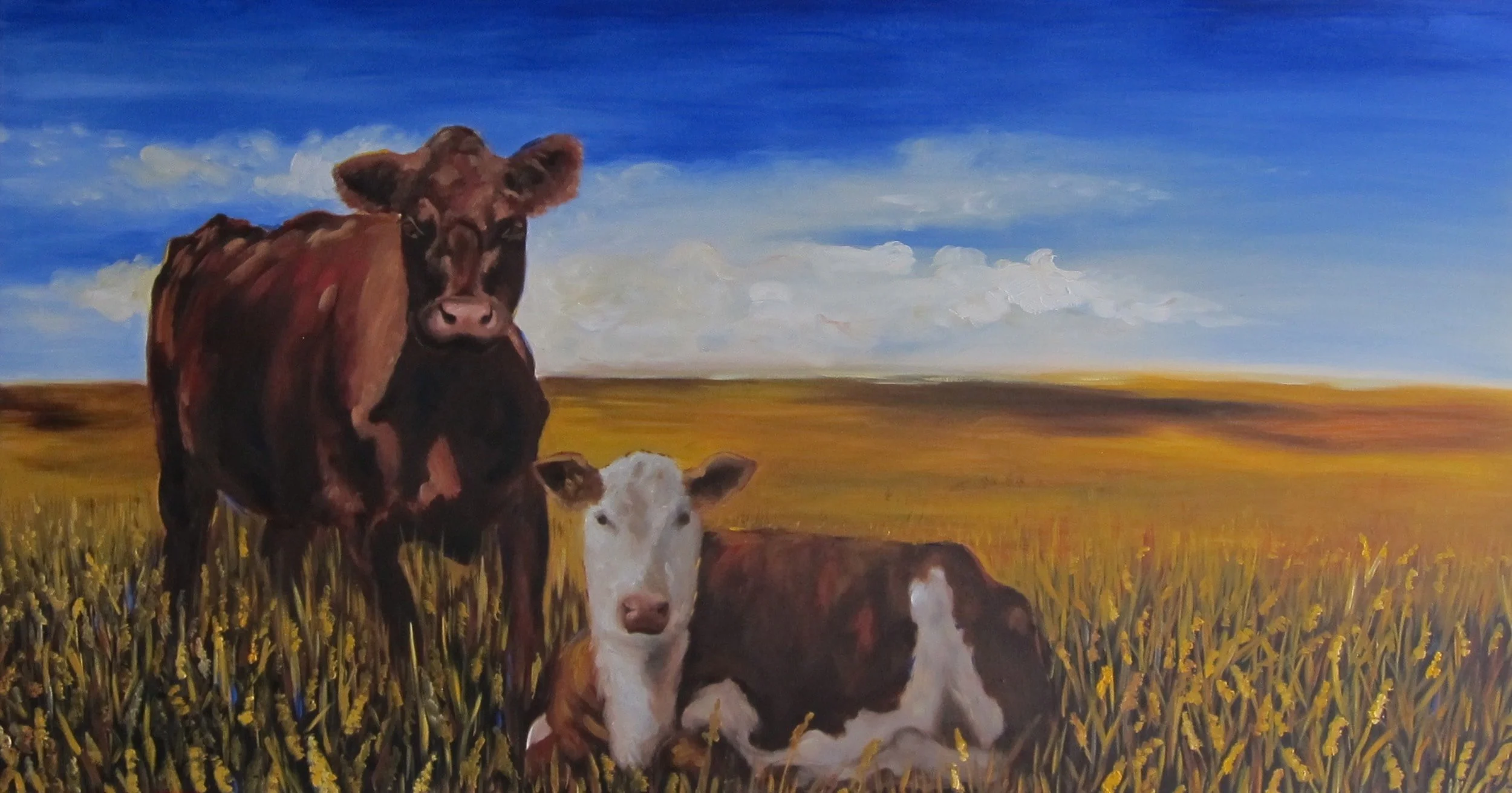 COW FRIENDS 36” X 48” - SOLD