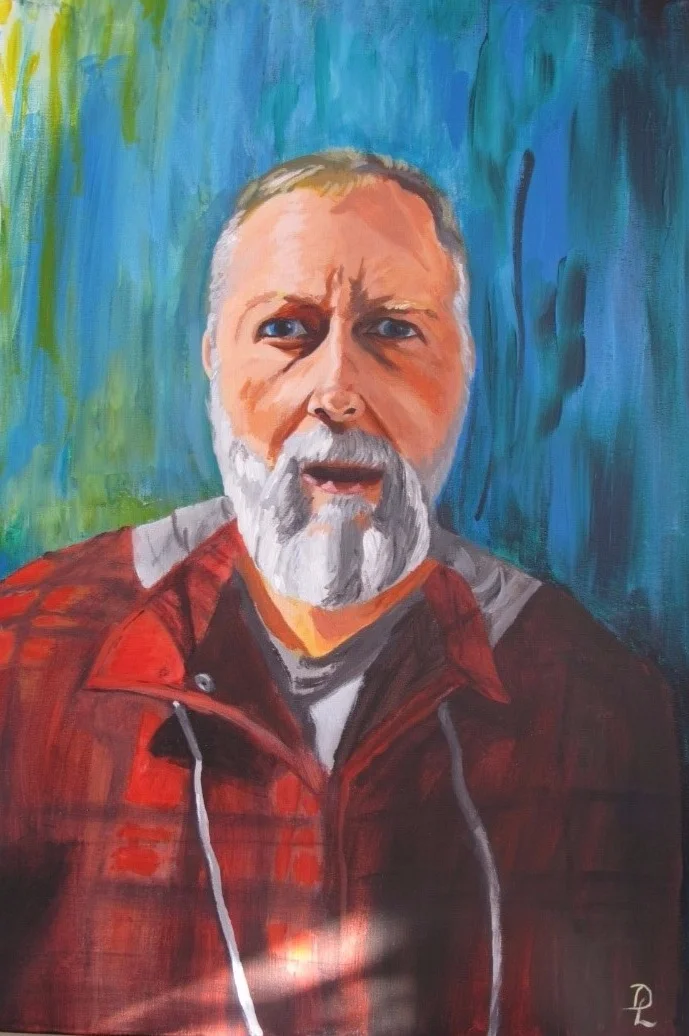 acrylic on canvas painting human portrait