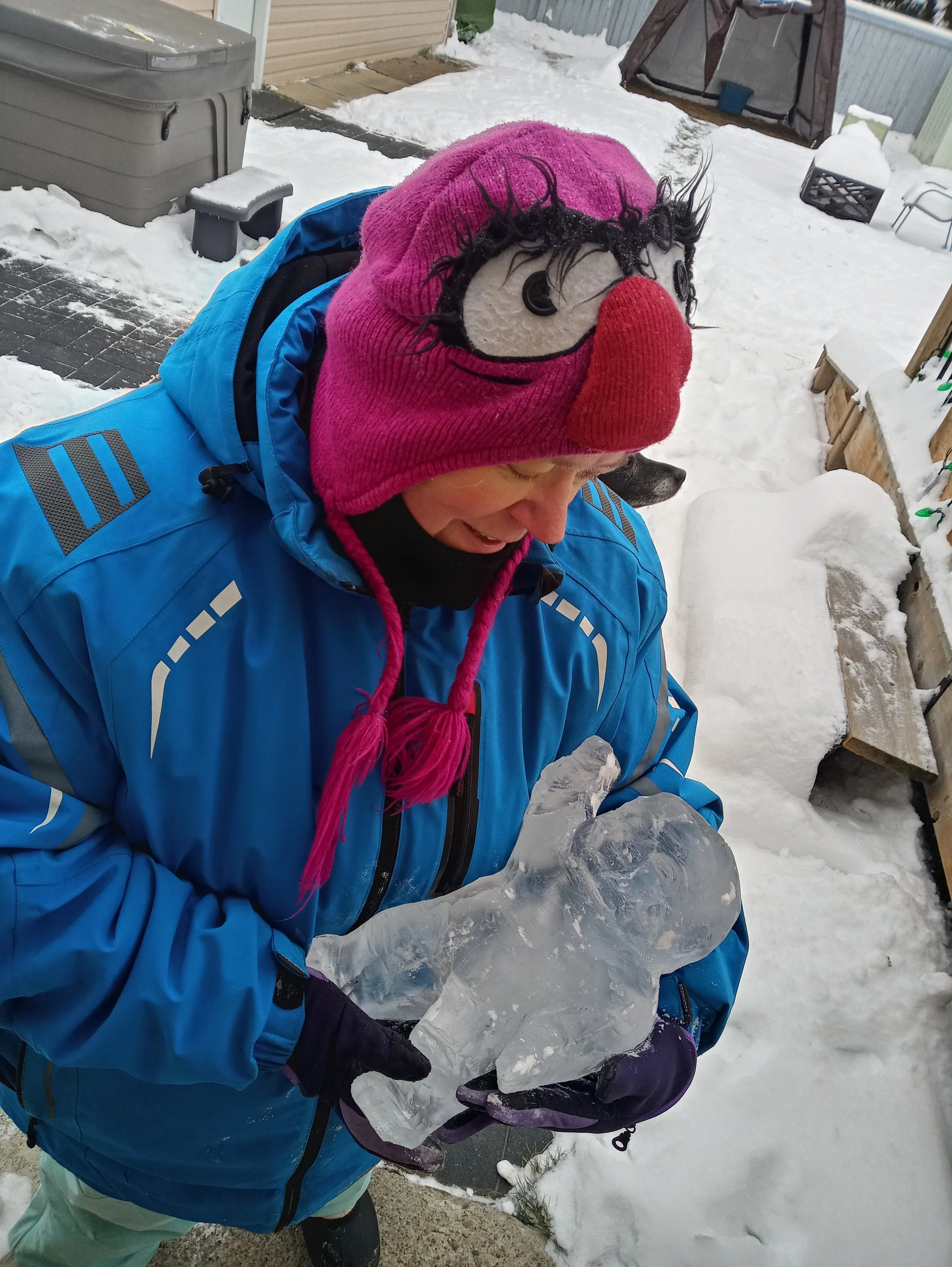 ice sculpture baby jesus for nativity at christmas in the heartland 2024