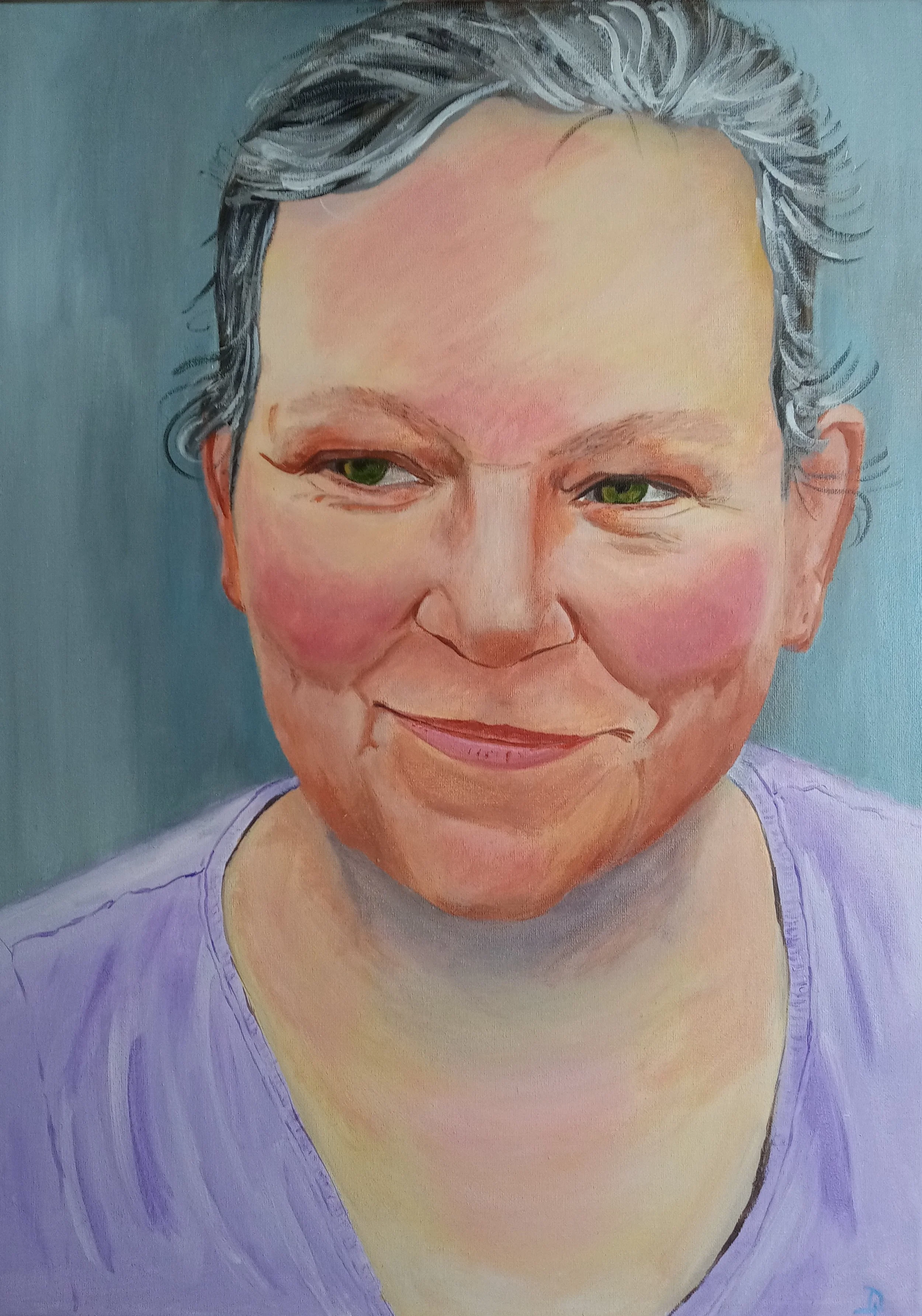 acrylic on canvas human portrait woman