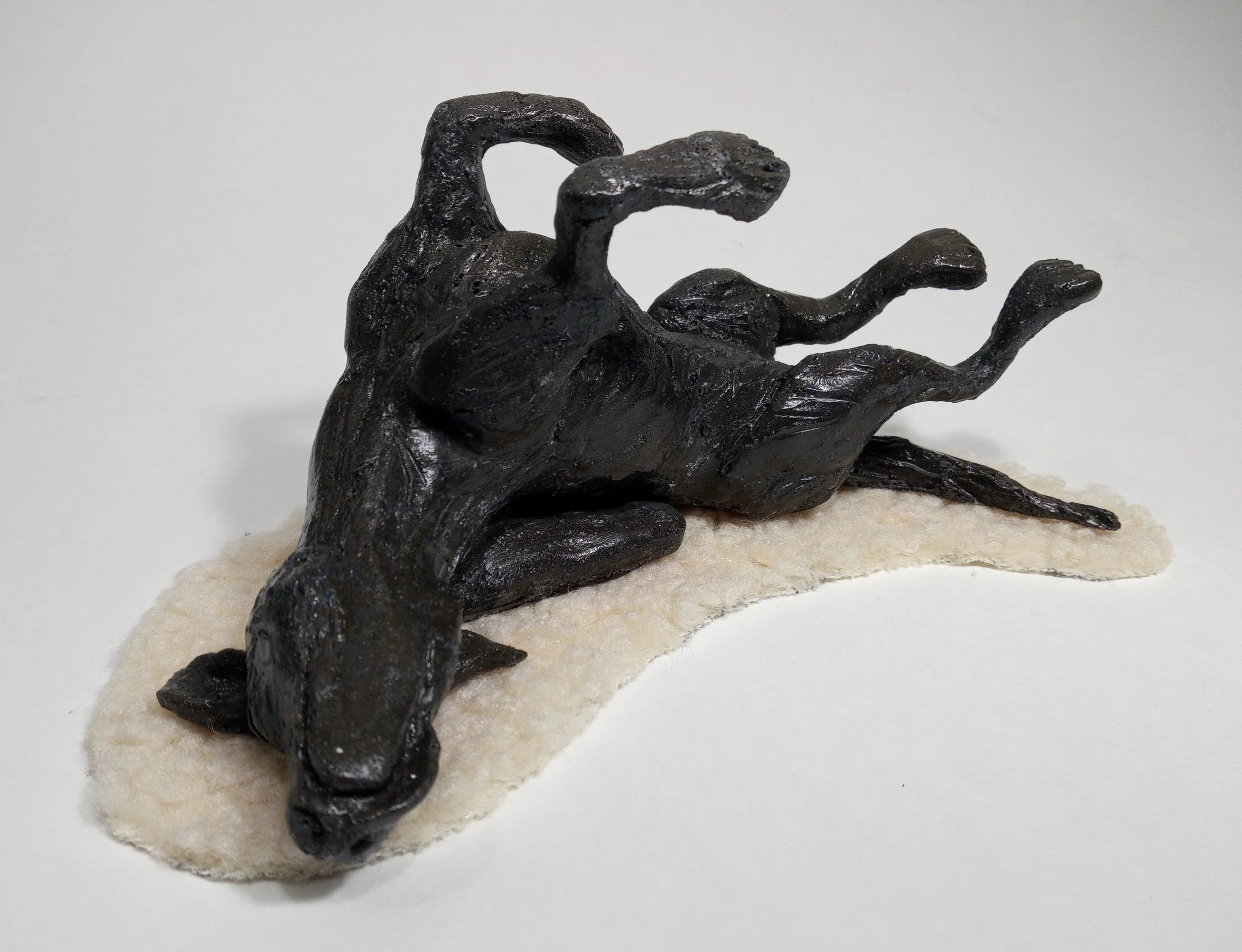 Sleepy Dog (Cold Cast Silver/Nickel Resin)