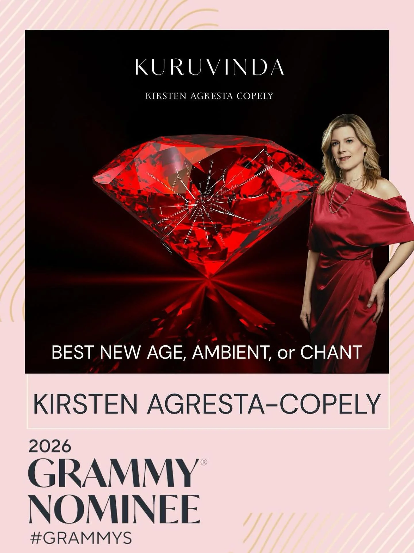 We are so thrilled for @kcopelymusic &lsquo;s GRAMMY&reg;  Nomination this year! Her incredible album &ldquo;Kuruvinda&rdquo; has been Nominated in Best New Age, Ambient or Chant &diams;️Every note of Kuruvinda reflects a journey to embrace imperfect