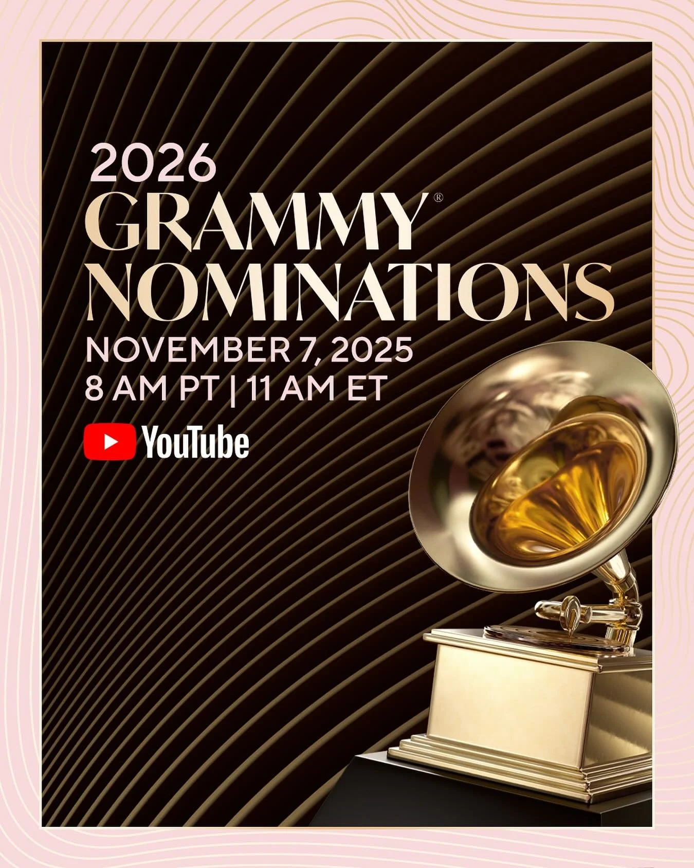 Nomination Announcements are coming soon! Who&rsquo;s watching with me? 🙋🏻&zwj;♀️

I&rsquo;ll be tuning into the #GRAMMYS Nominations on November 7th @ 8am PST/11am EST.

Watch with me on the Recording Academy&rsquo;s YouTube or live.GRAMMY.com &am