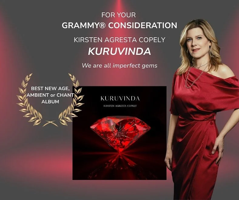 ✨ For your GRAMMY&reg; consideration, Best New Age, Ambient &amp; Chant Album
&lsquo;Kuruvinda&rsquo; &diams;️The shimmering heart of an &lsquo;imperfect ruby,&rsquo; Kuruvinda is a harp-driven meditation on the beauty of imperfection, where authenti