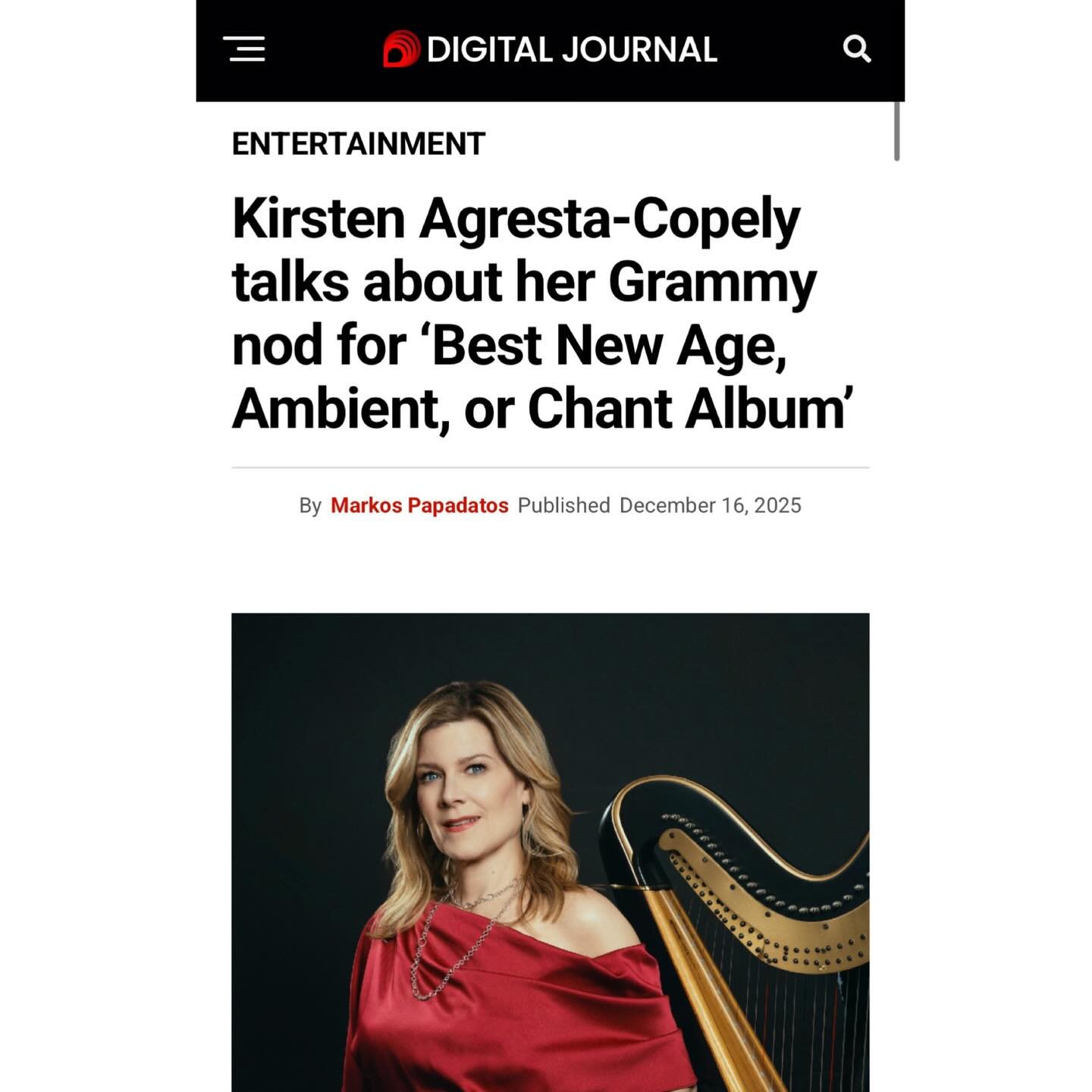 A stunning reflection of artistry, growth &amp; transformation. ✨ Congratulations to @kcopelymusic on a powerful &amp; resonant interview with @digitaljournal , reflecting on your GRAMMY&reg; Nominated album Kuruvinda &diams;️

Thank you @thepowerjou