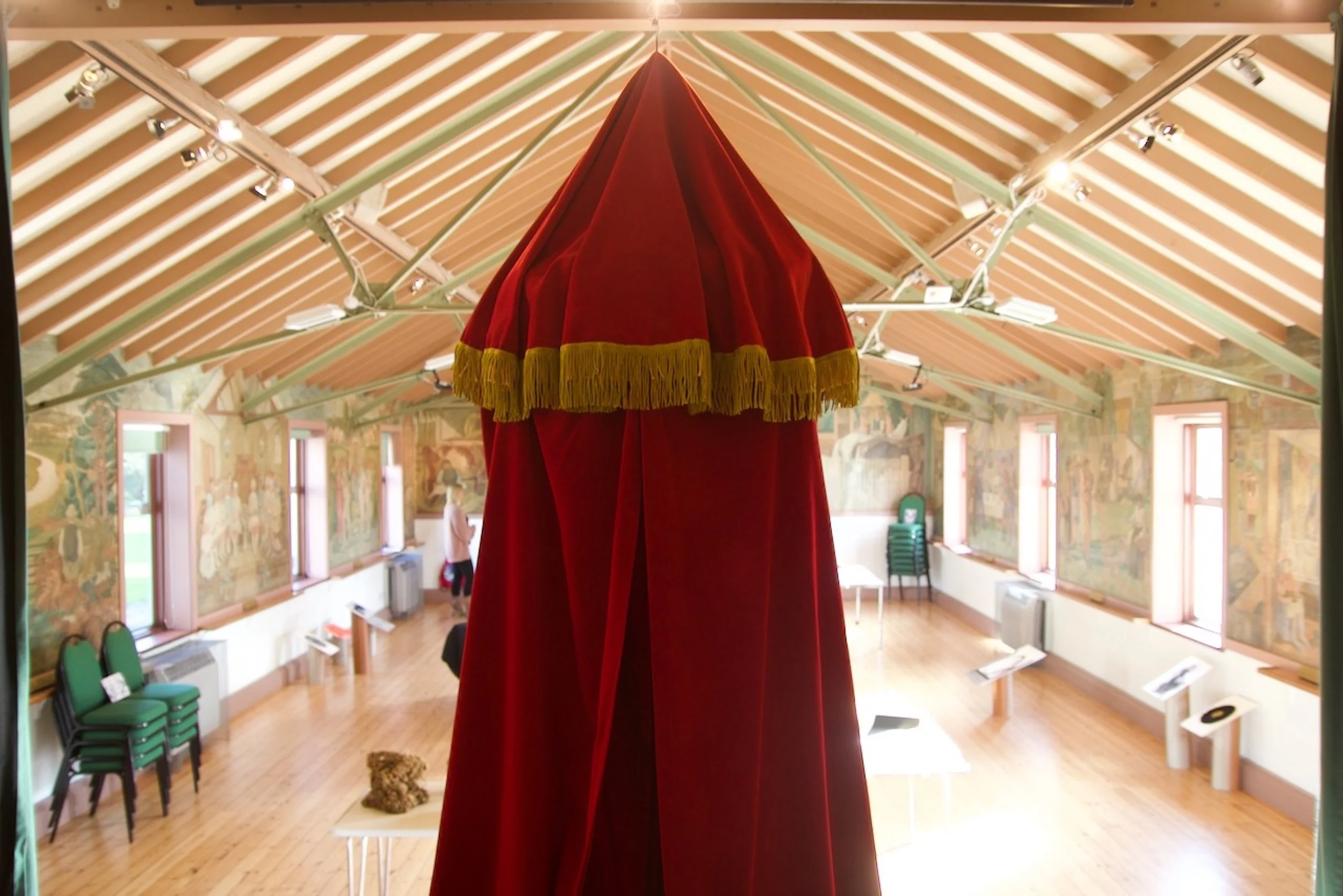 Annabel Pettigrew,  Oratory for Travelling Between Realms, 2022. Velvet and bullion fringing, size variable. 