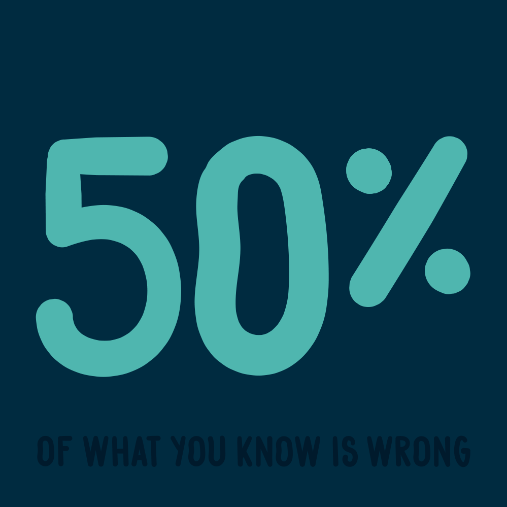 50% of what you know is wrong