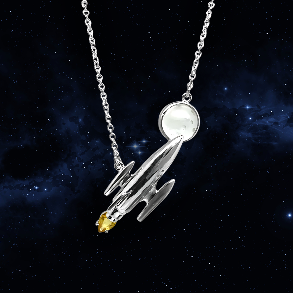 Henderson Jewellery: Rocket & Moon Pendant