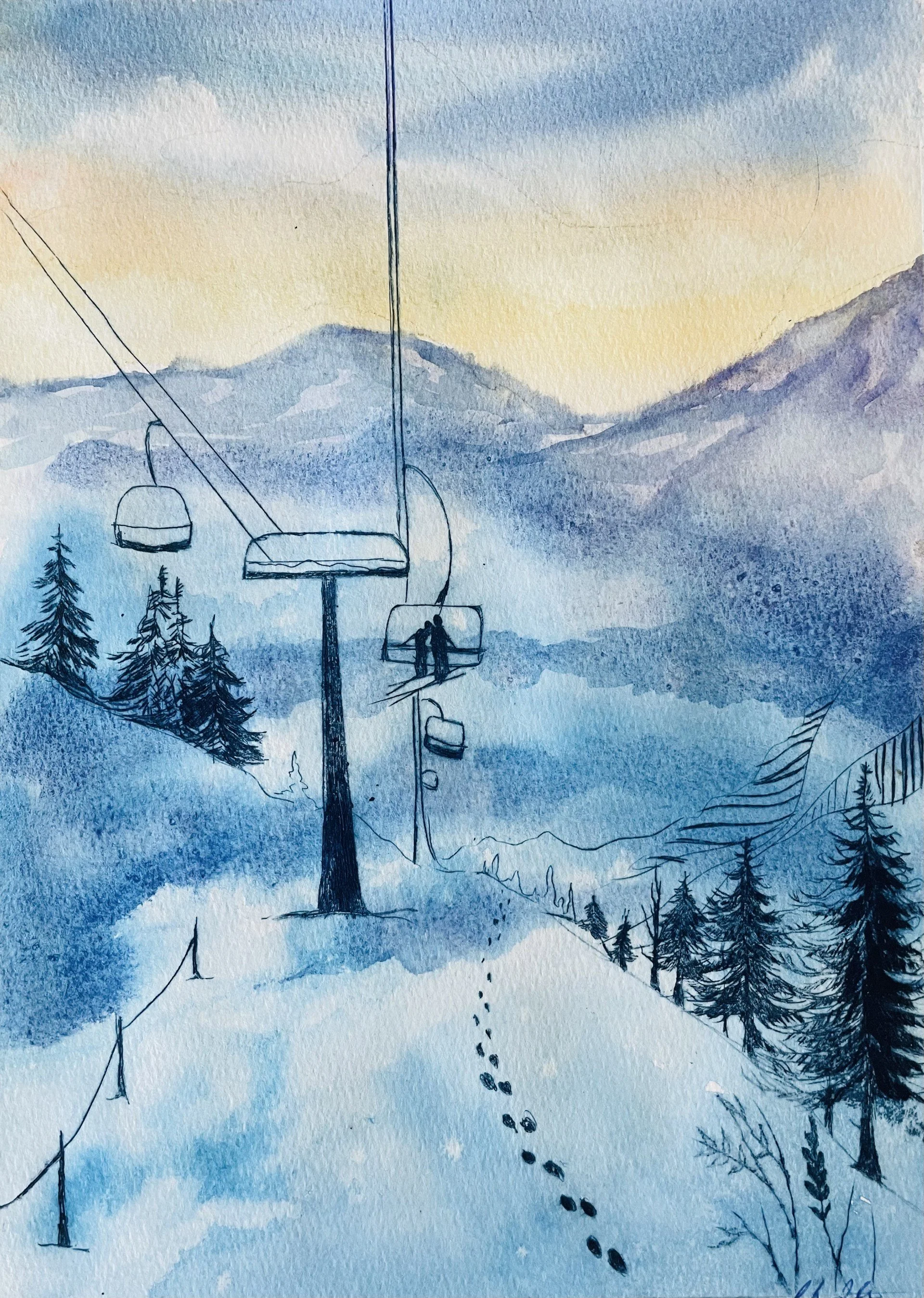 Entre Ciel at terre - watercolour original.jpeg