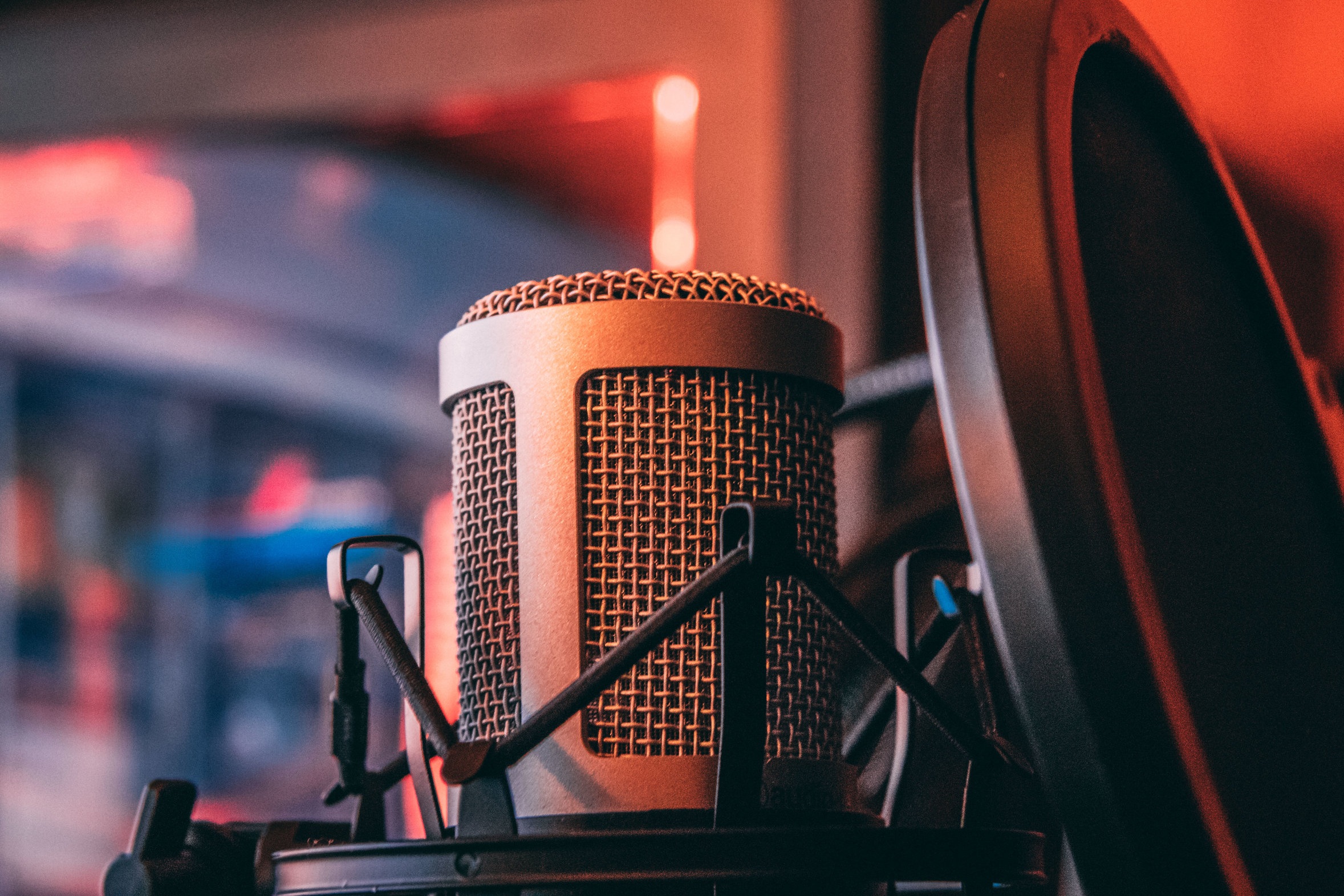 closeup of microphone