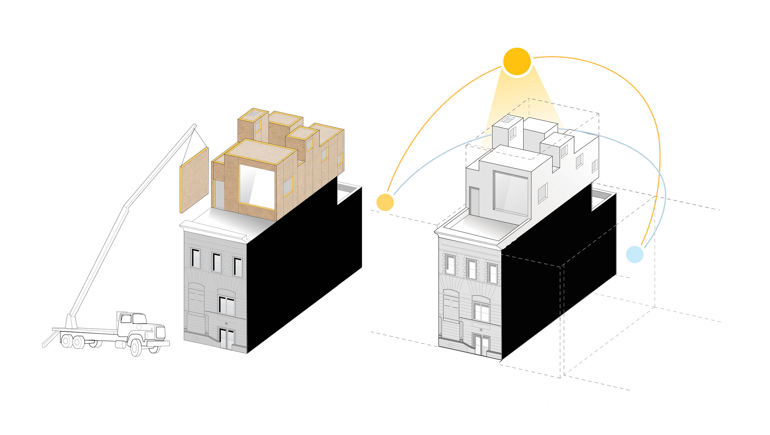  Installation of Structural Insulated Panels and Sun Path Diagram w/ Zoning Envelope 