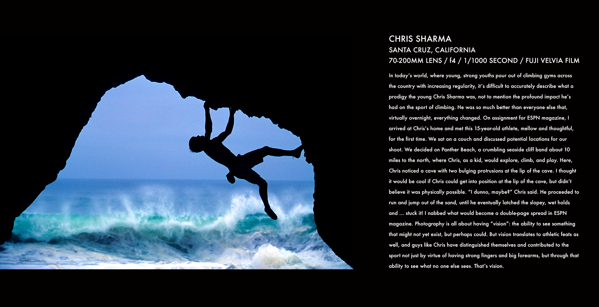  chris sharma, climbing, santa cruz, corey rich, stories behind the images 