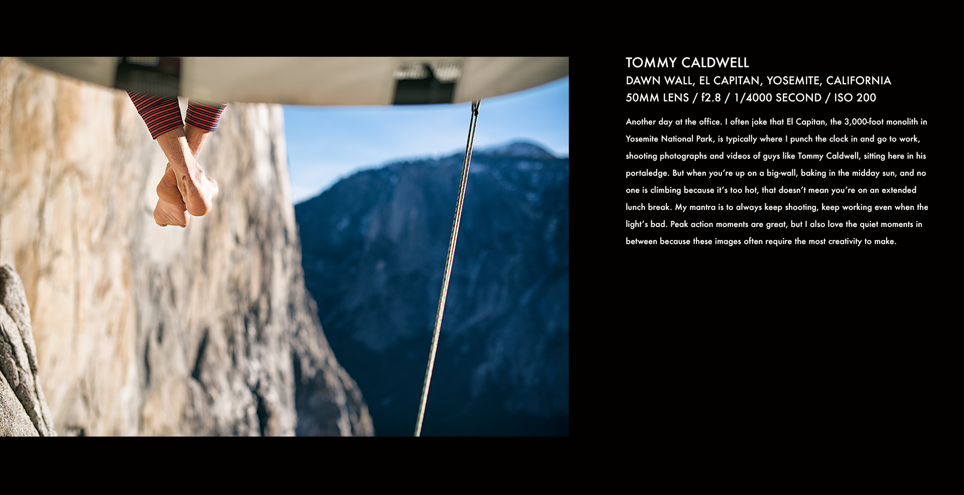  Tommy Caldwell, portaledge, Dawn Wall, Yosemite, climbing, rock climbing, stories behind the images, corey rich 
