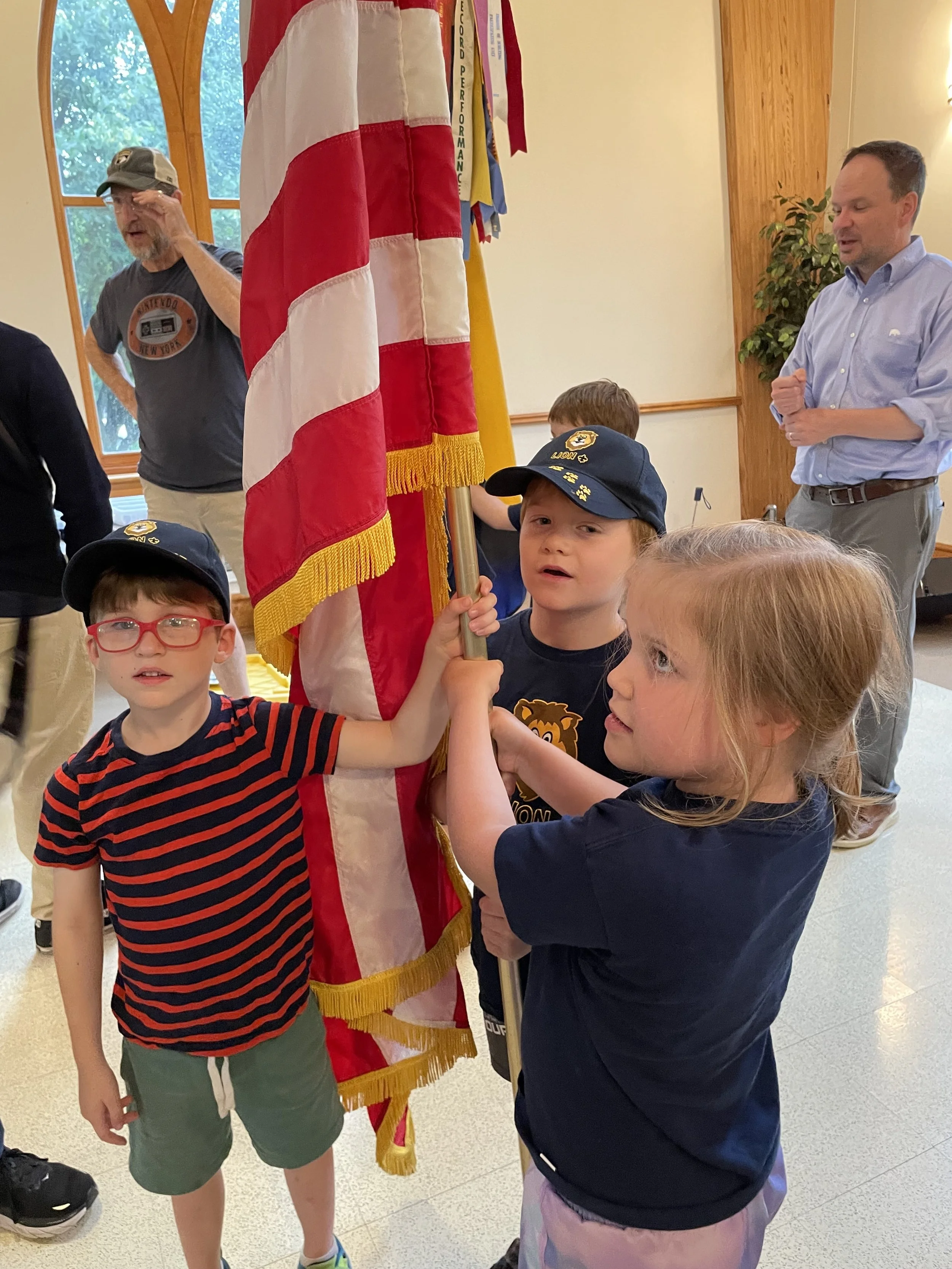 scouts with flag