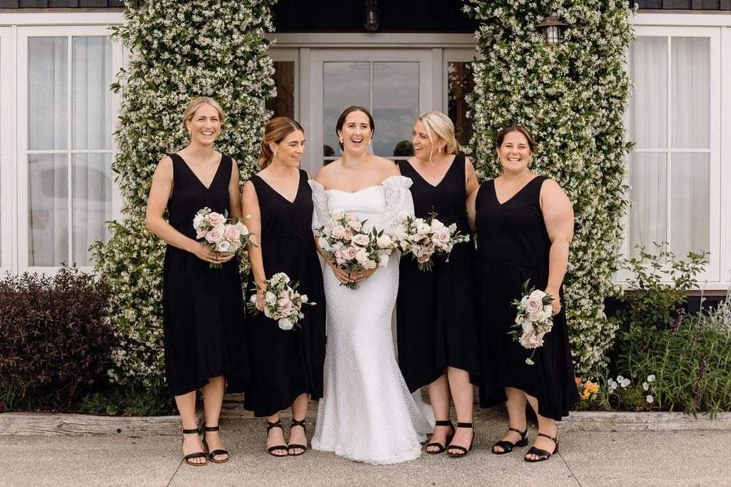 Bridesmaids in Soft Blush Tones