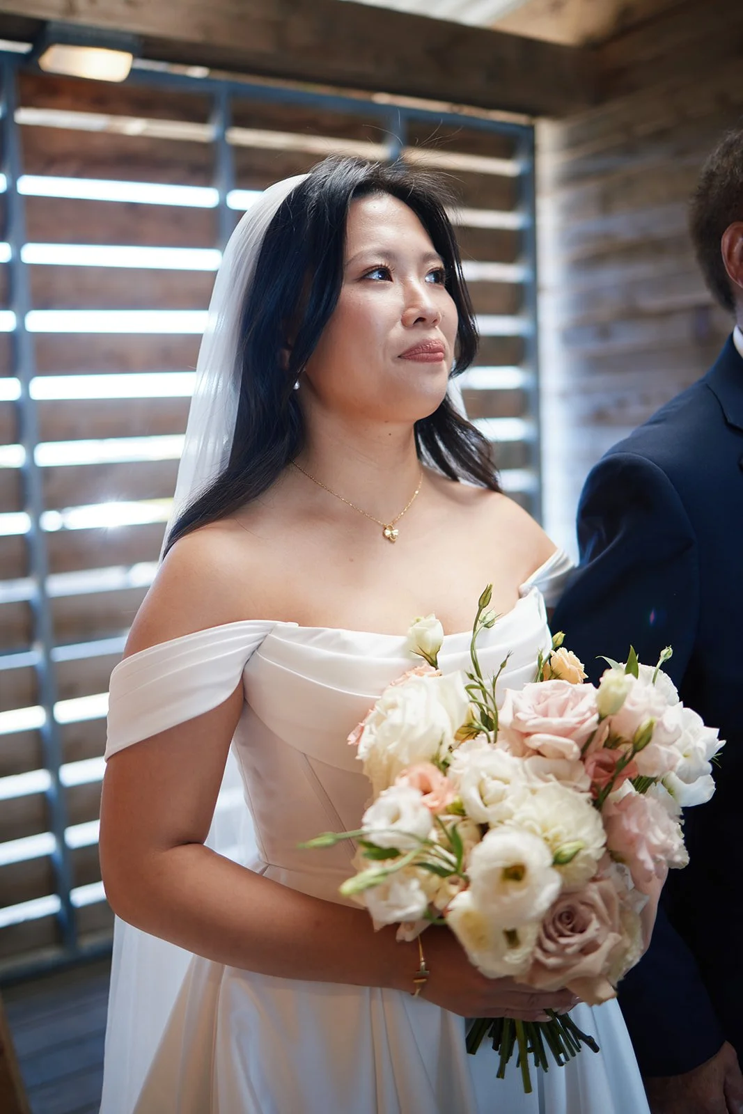 Annie holding bouquet