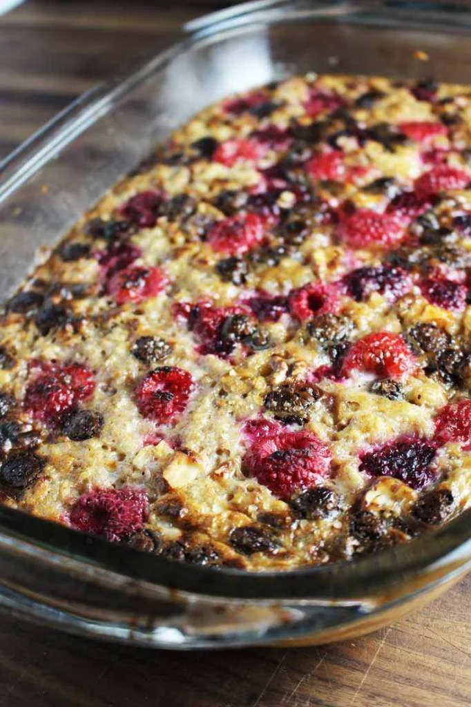 Dark Chocolate Berry Breakfast Bake