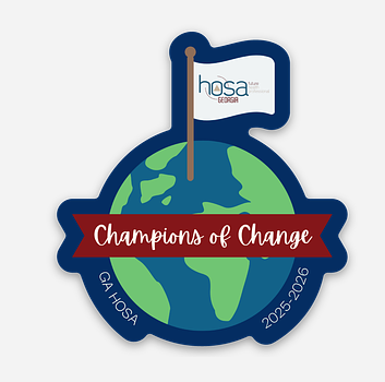 Champions of Change Globe with Flag Sticker
