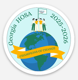 HOSA Champions of Change Globe Sticker