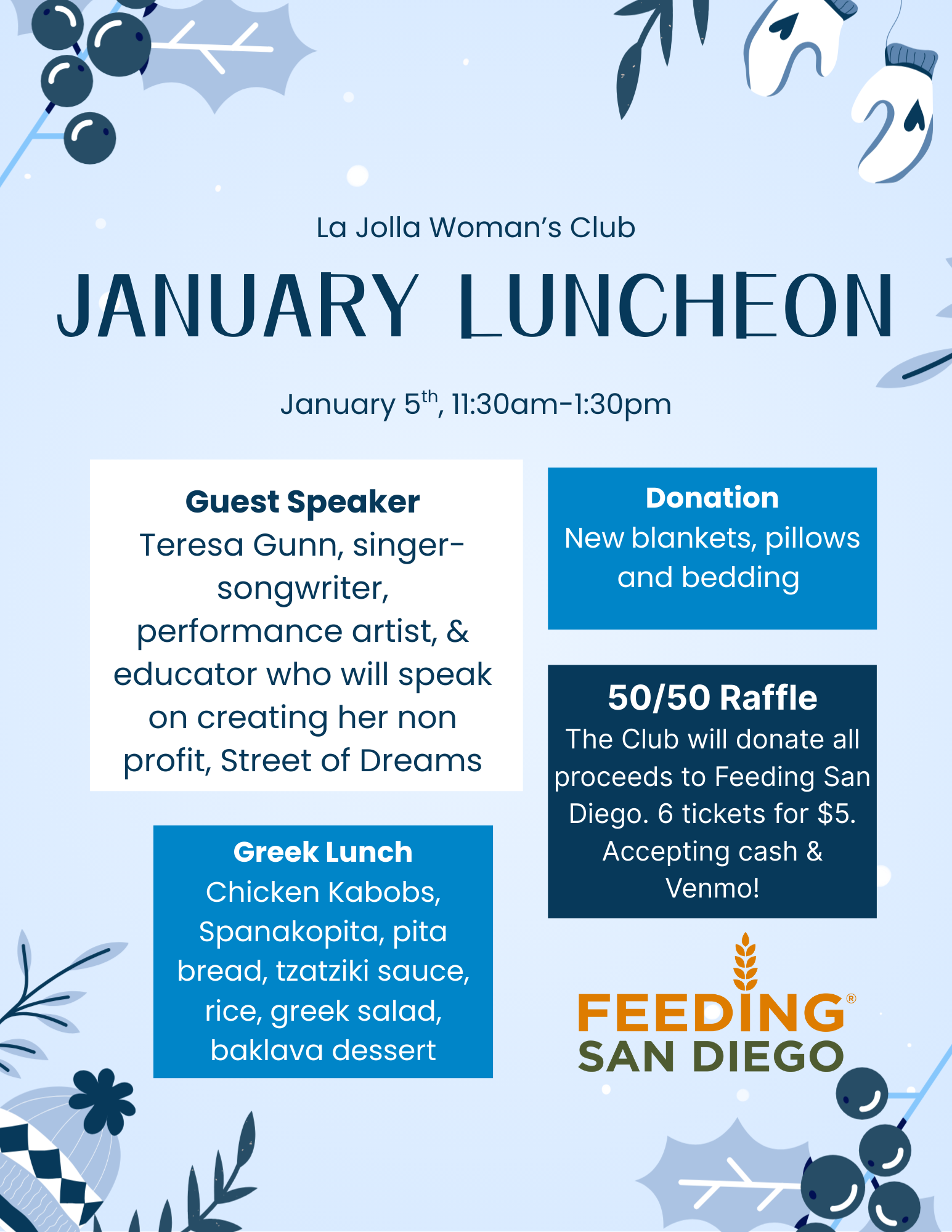 January Member Luncheon Donation