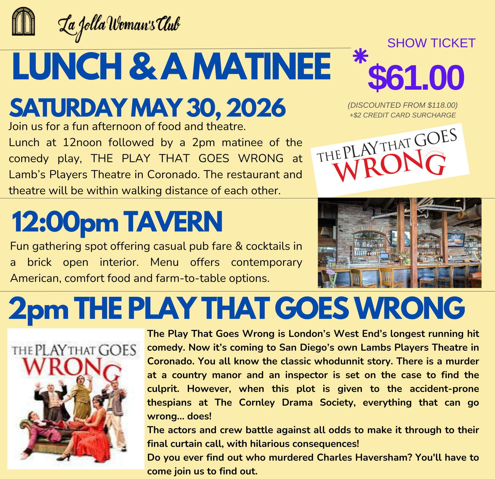 Lunch &amp; Theatre - The Play That Goes Wrong