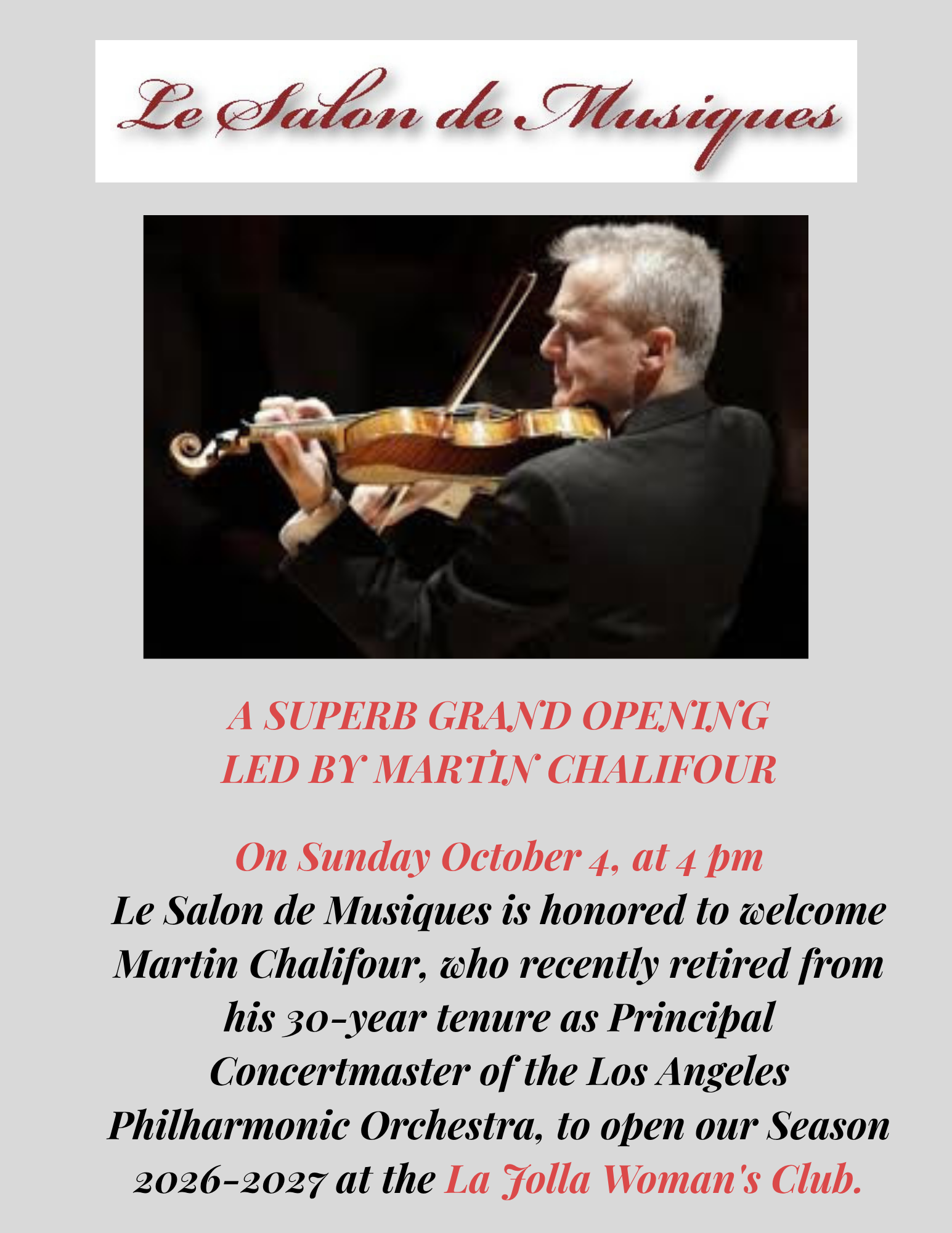 Le Salon de Musiques Season Tickets Available!