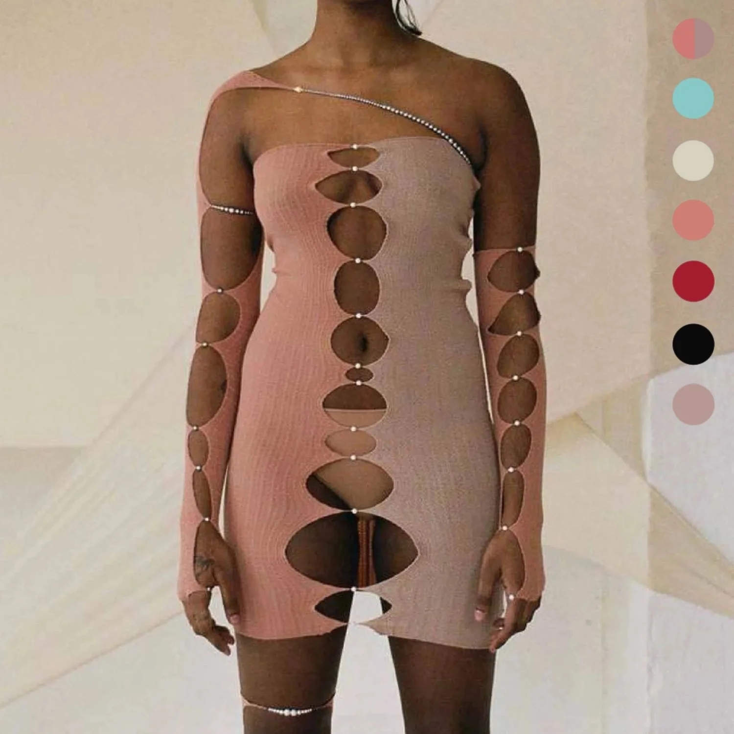 Asymmetrical strapless dress