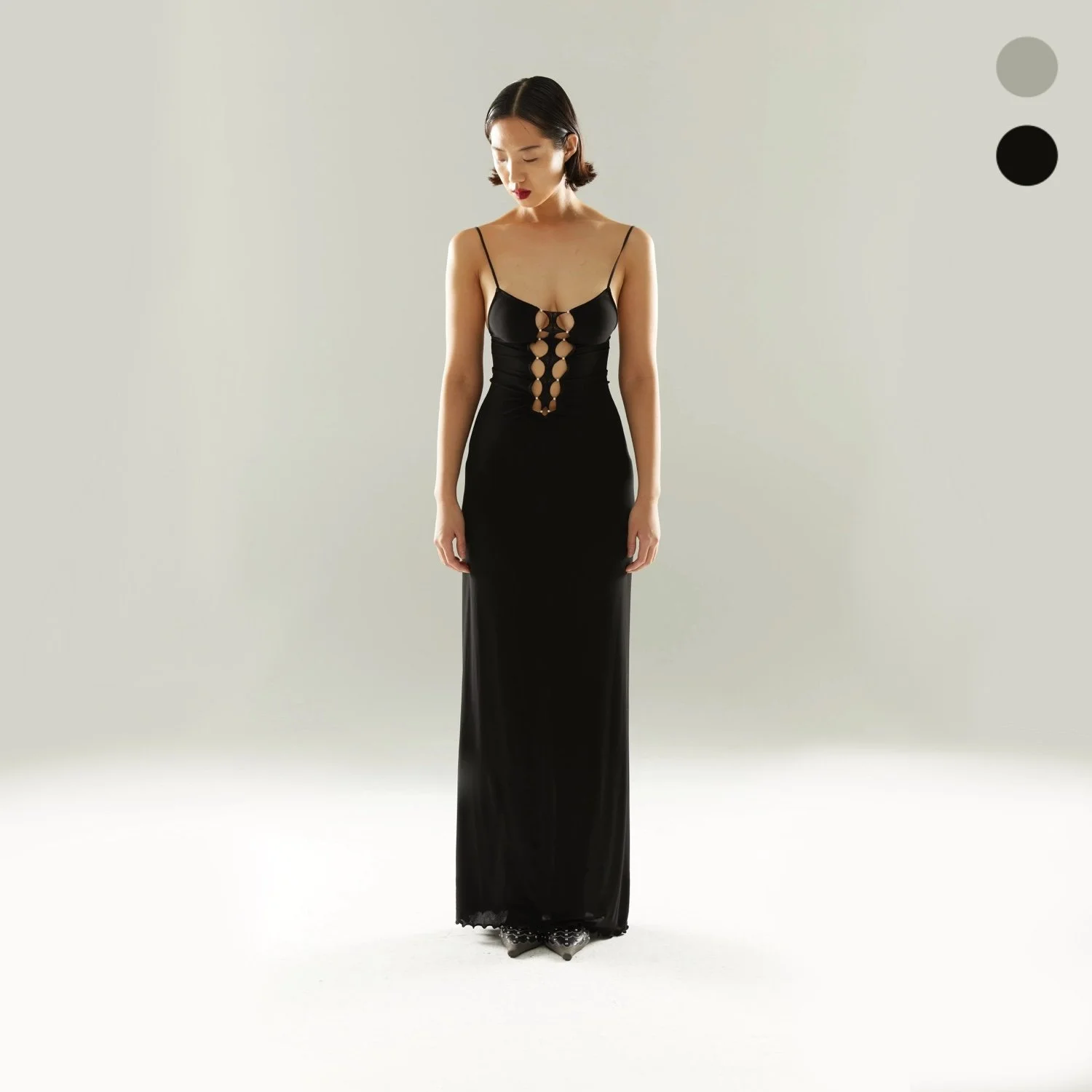Linen-cotton Maxi Dress w/ Tie-back