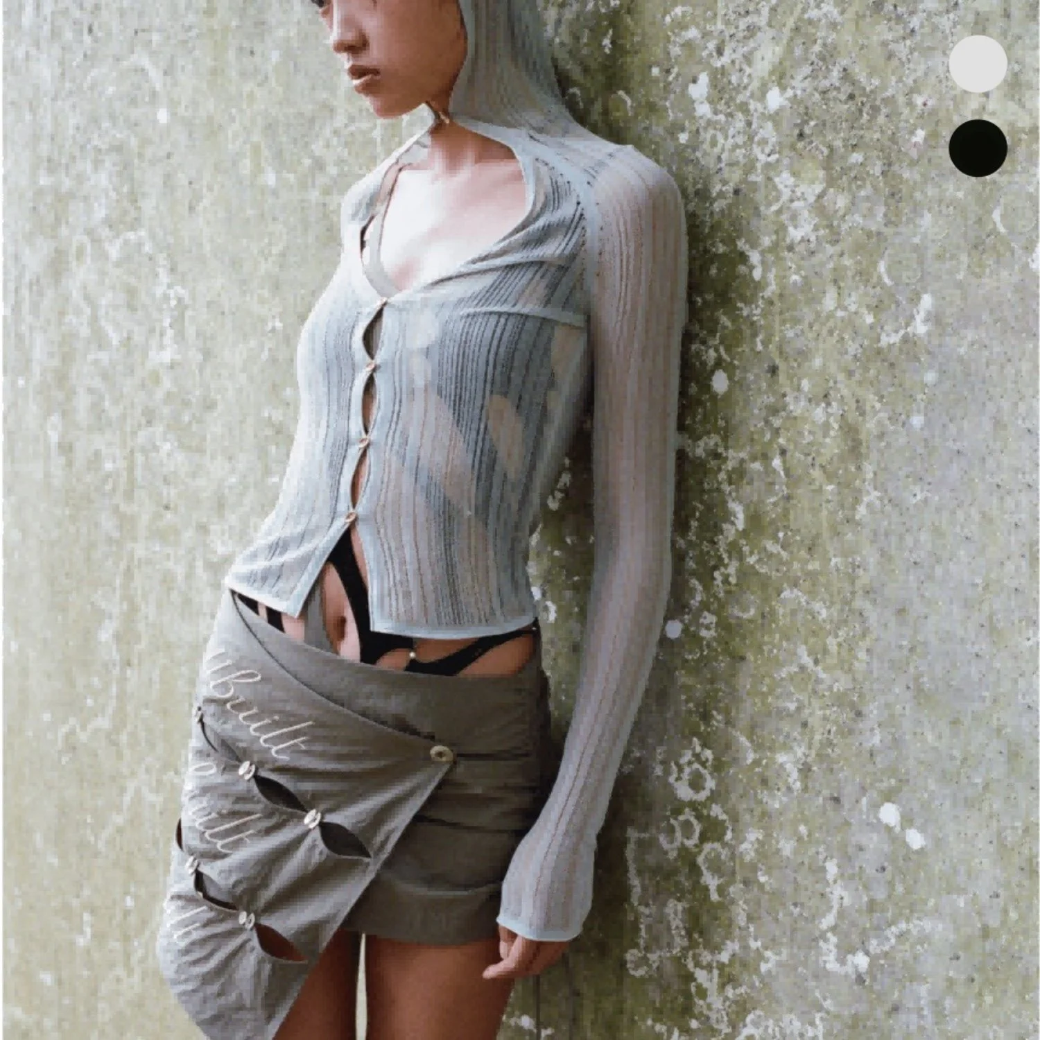 Semi-Sheer Hood Cardigan