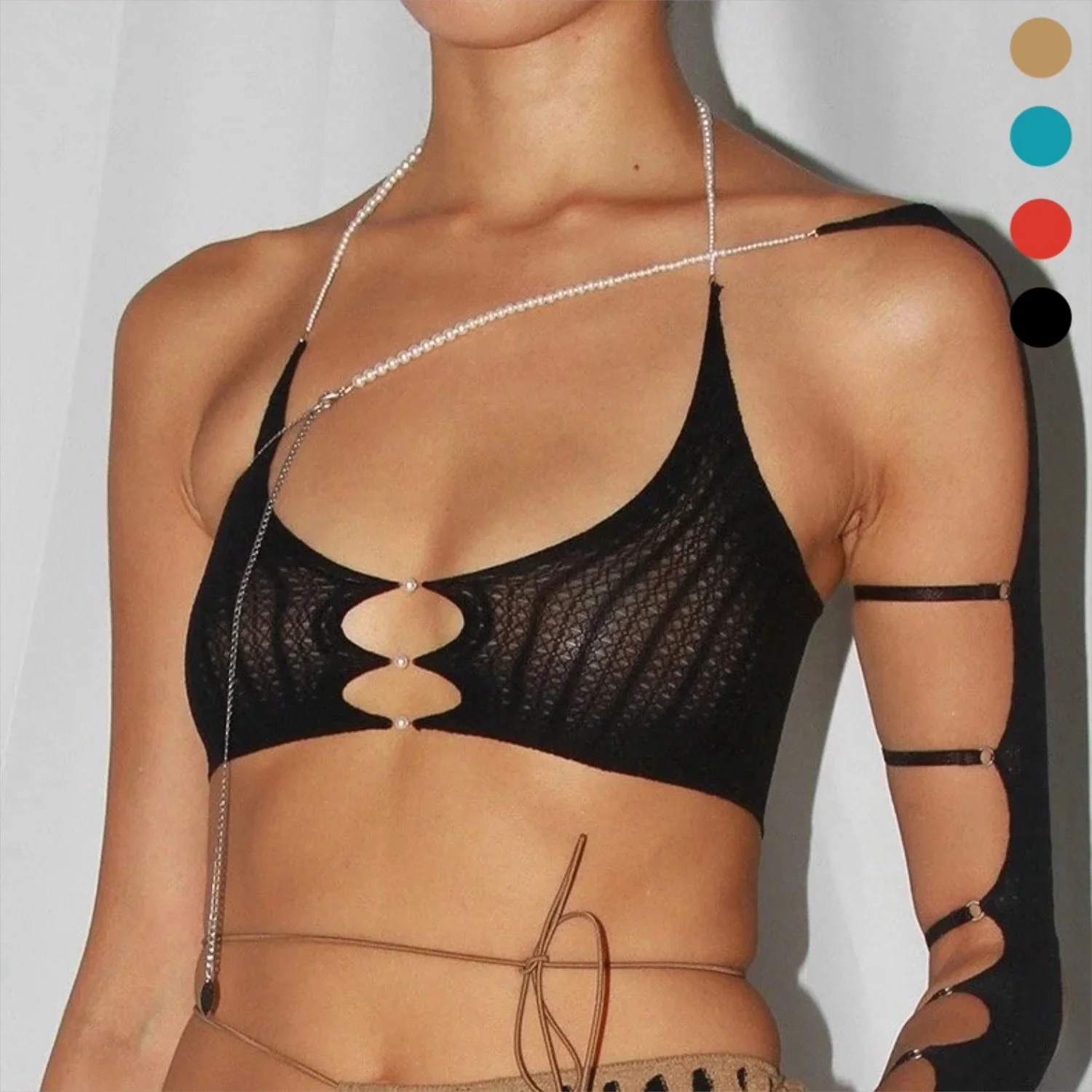 Sheer String Halter Neck Top