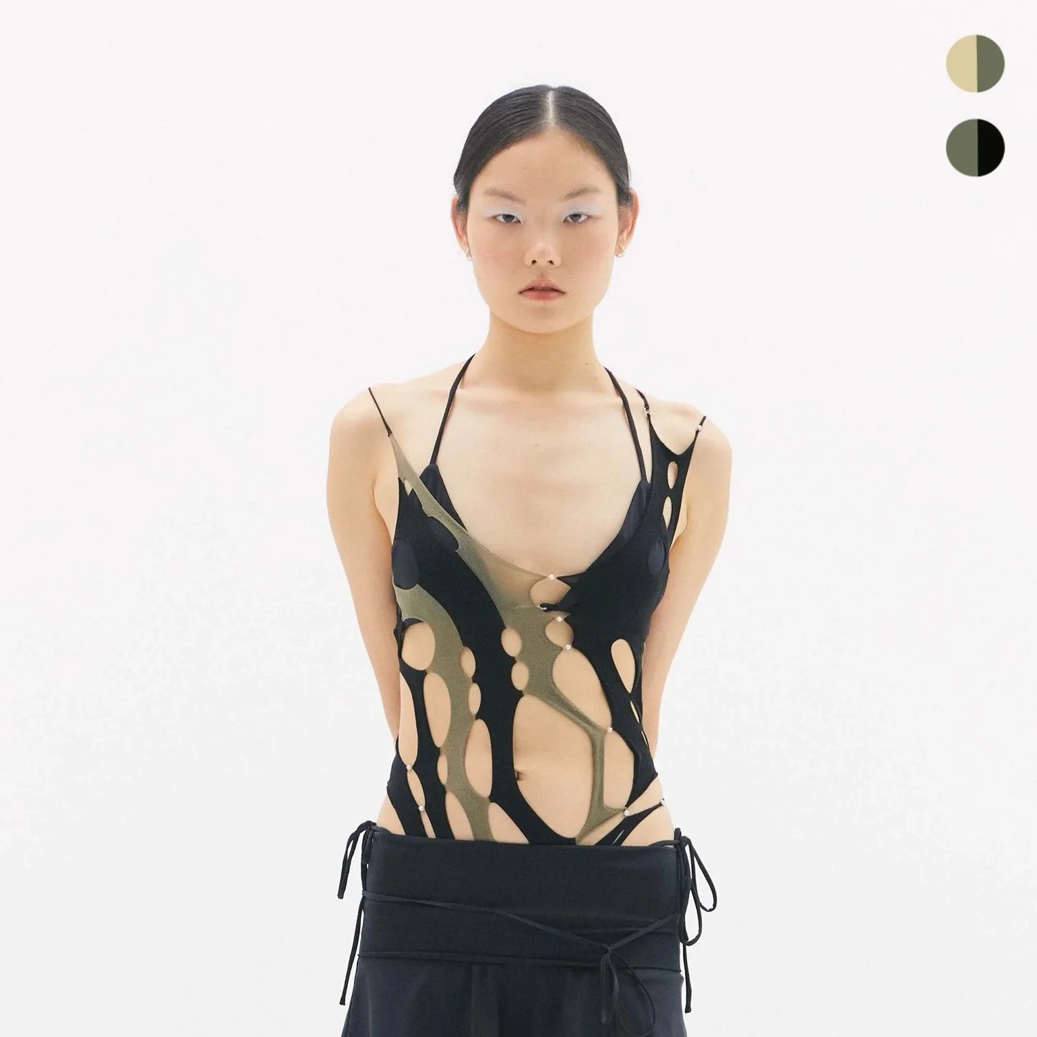 Intarsia Cutout Bodysuit