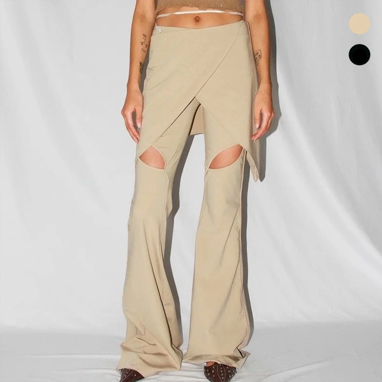 Skirt Wrap Flared Trousers