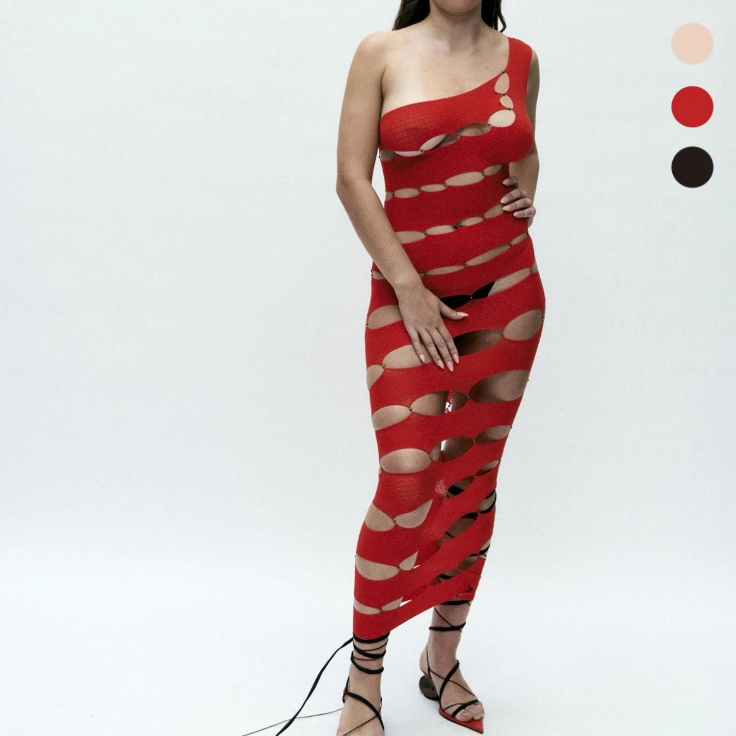 Spiral Cut-out Tights Maxi Dress